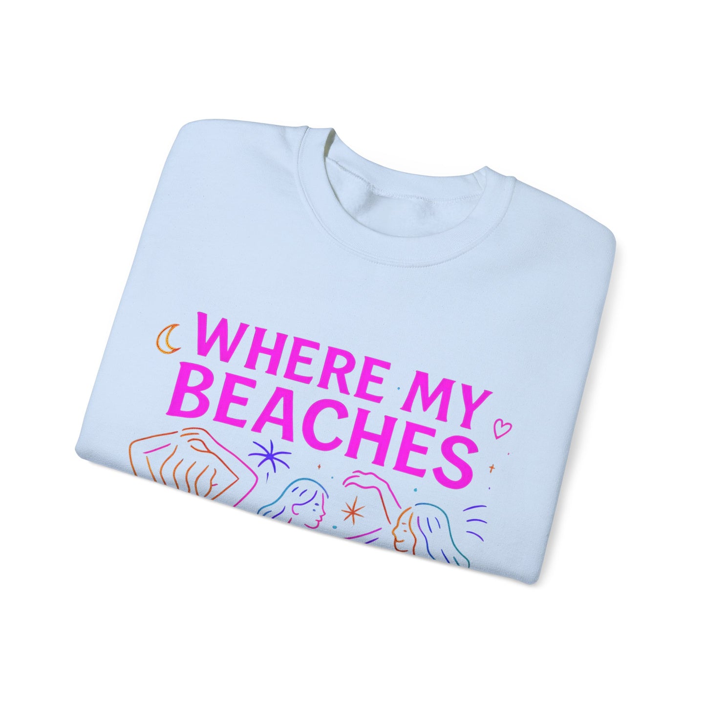 Bluza unisex z grafiką Kup Se Where My Beaches – klasyczny crewneck i miejski styl