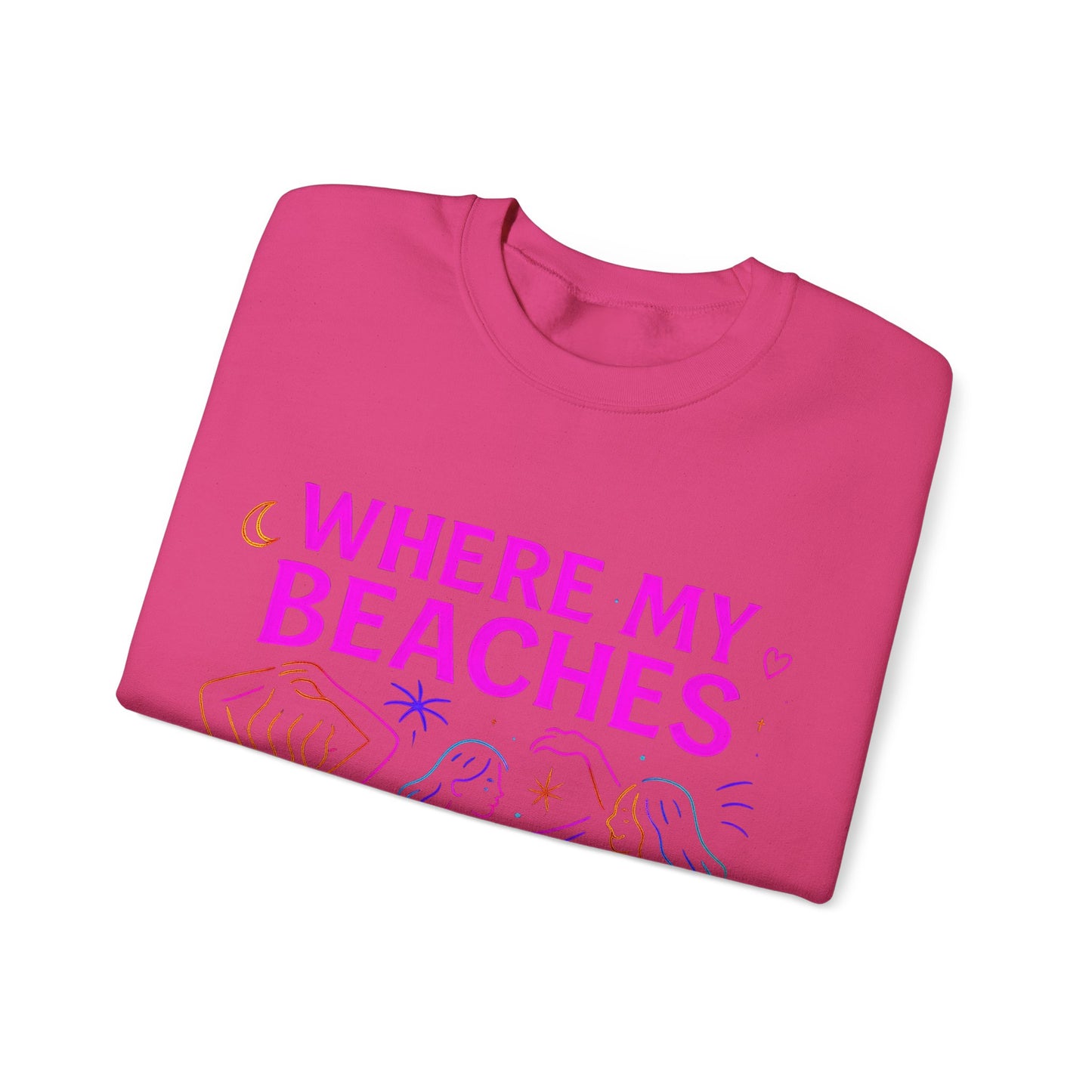 Bluza unisex z grafiką Kup Se Where My Beaches – klasyczny crewneck i miejski styl