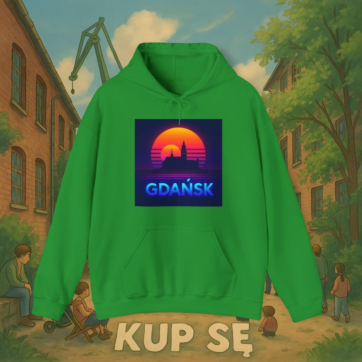 Unisex Heavy Blend Hoodie – Panorama Gdańsk – Kup Se