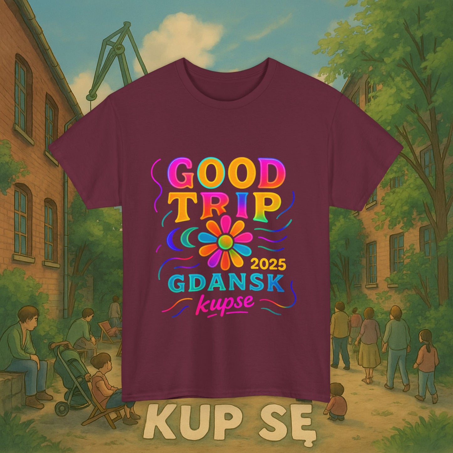 KupSe Good Trip Gdansk Style t-shirt - Unisex Heavy Cotton Tee