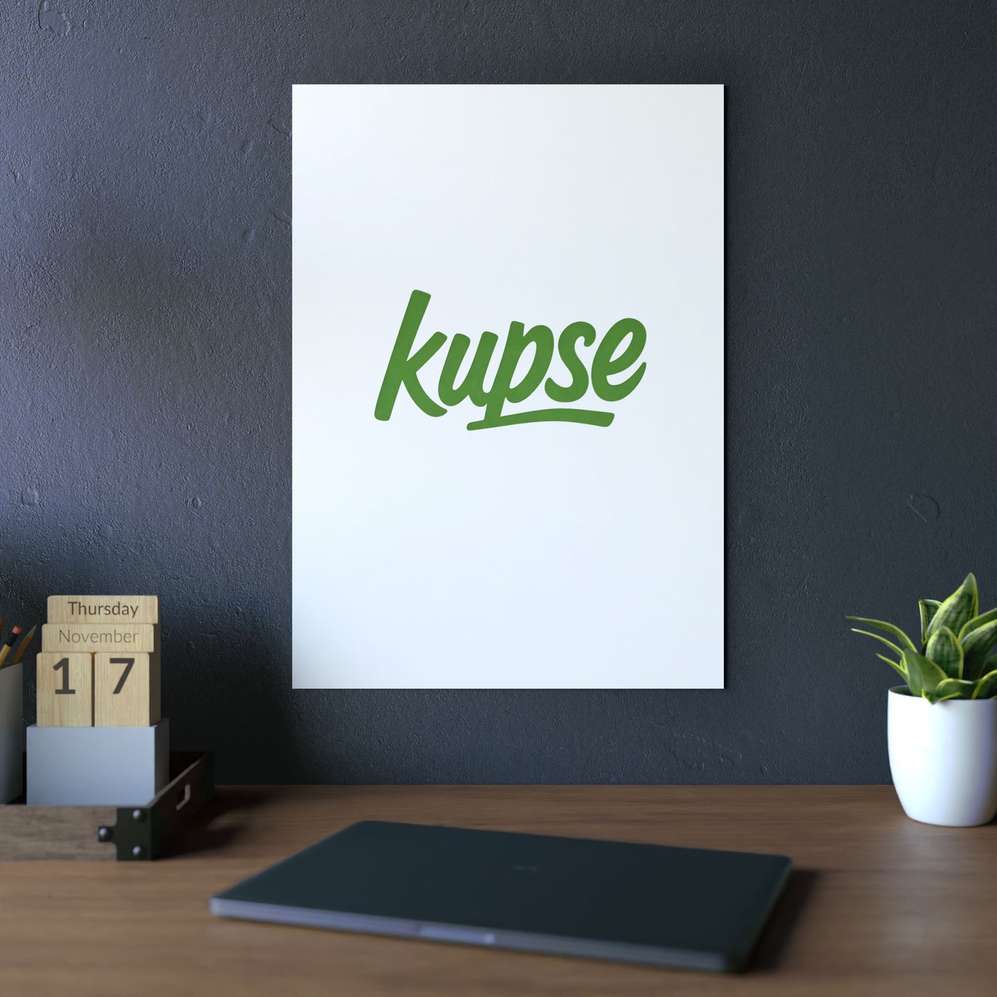 Obraz na panelu aluminiowym Kupse Logo Green – trwały wydruk w stylu Kup Se