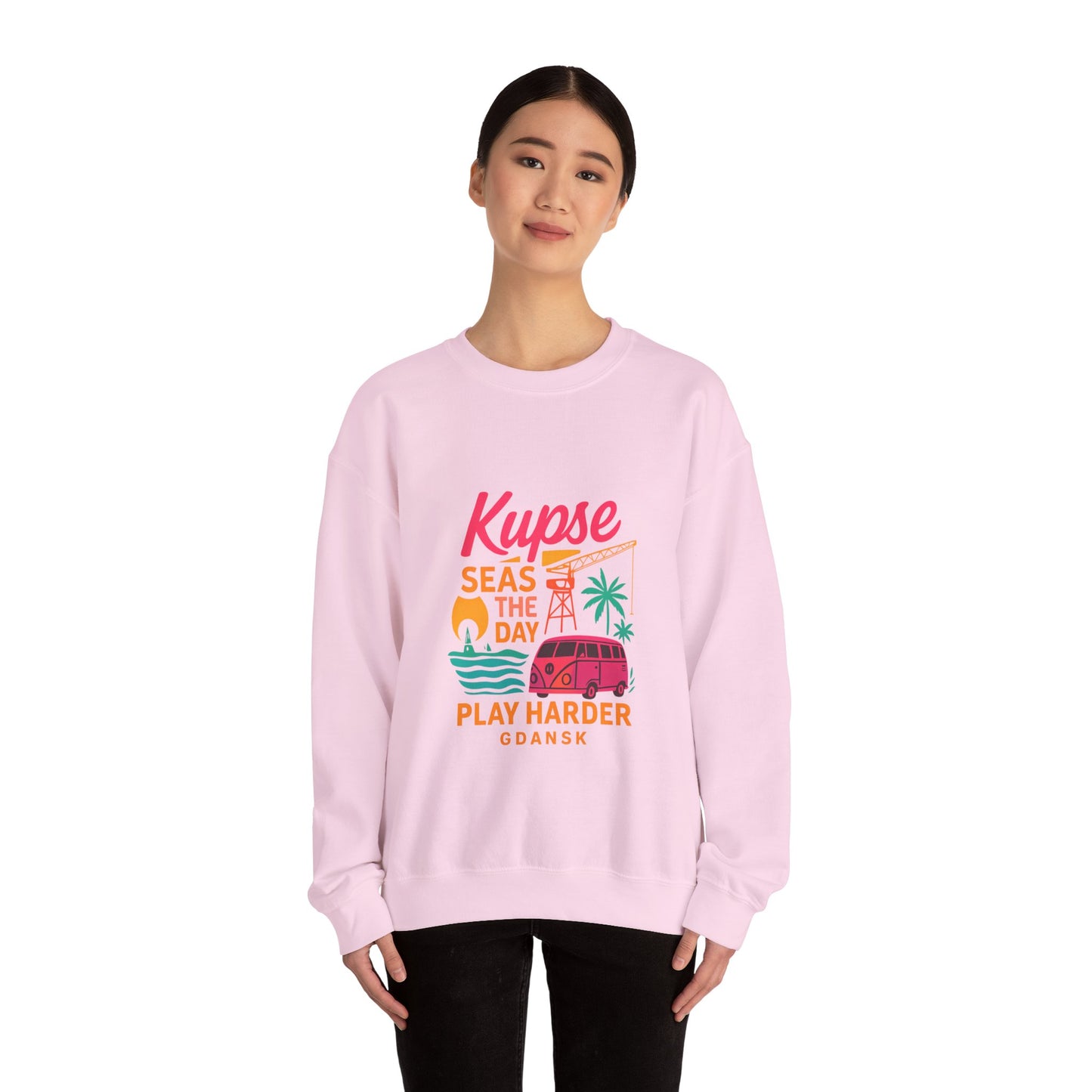 Bluza unisex z grafiką Kup Se Play Harder – klasyczny crewneck i miejski styl