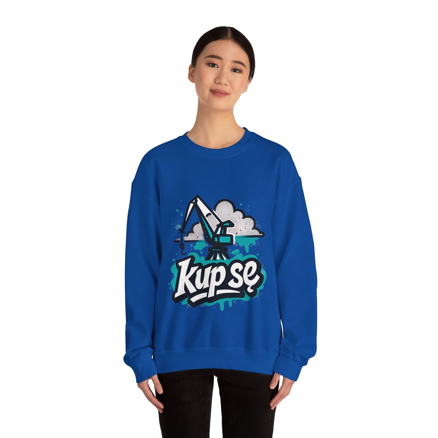 Bluza unisex z grafiką Kup Se Dźwig– klasyczny crewneck i miejski styl