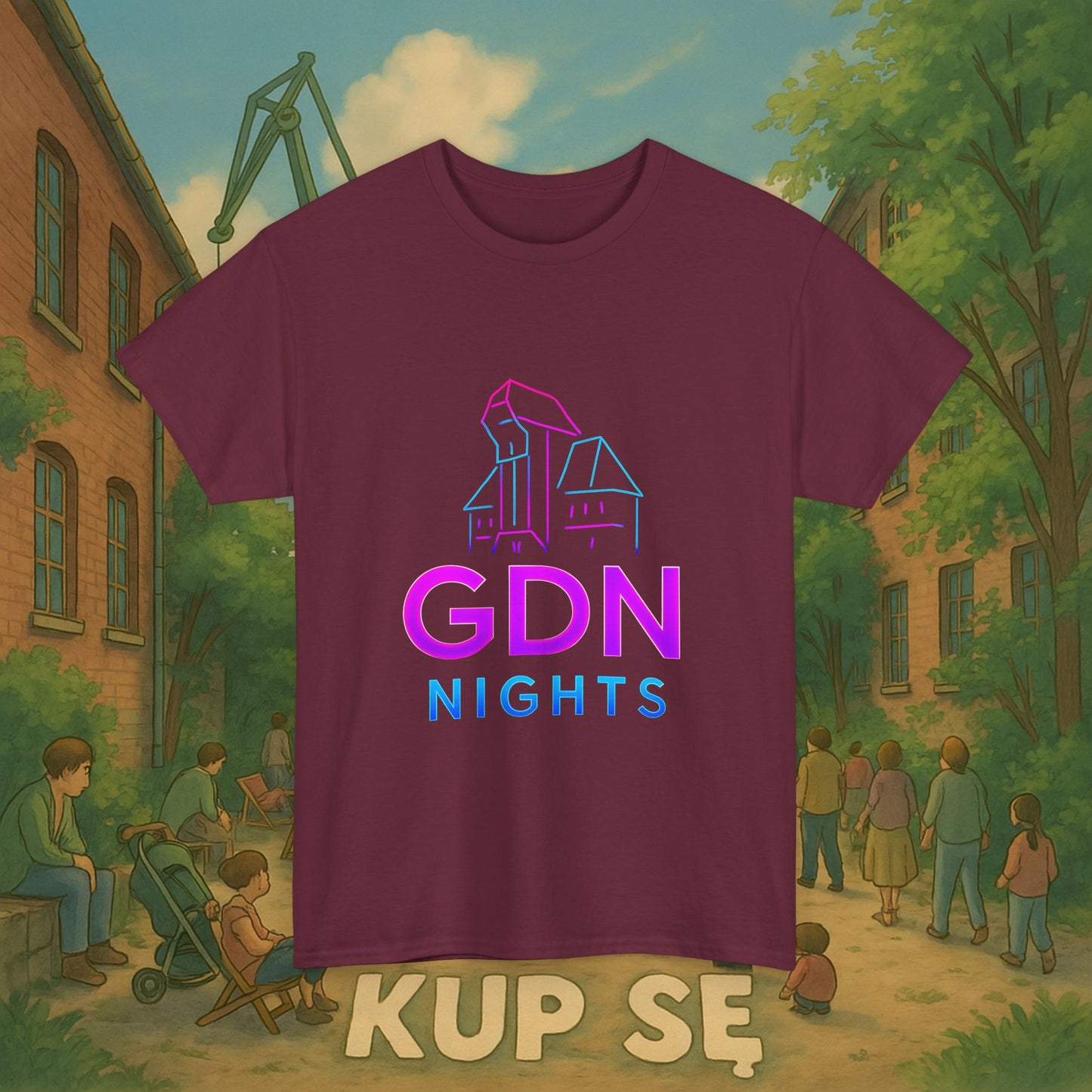KupSe GDN Nights Style t-shirt - Unisex Heavy Cotton Tee