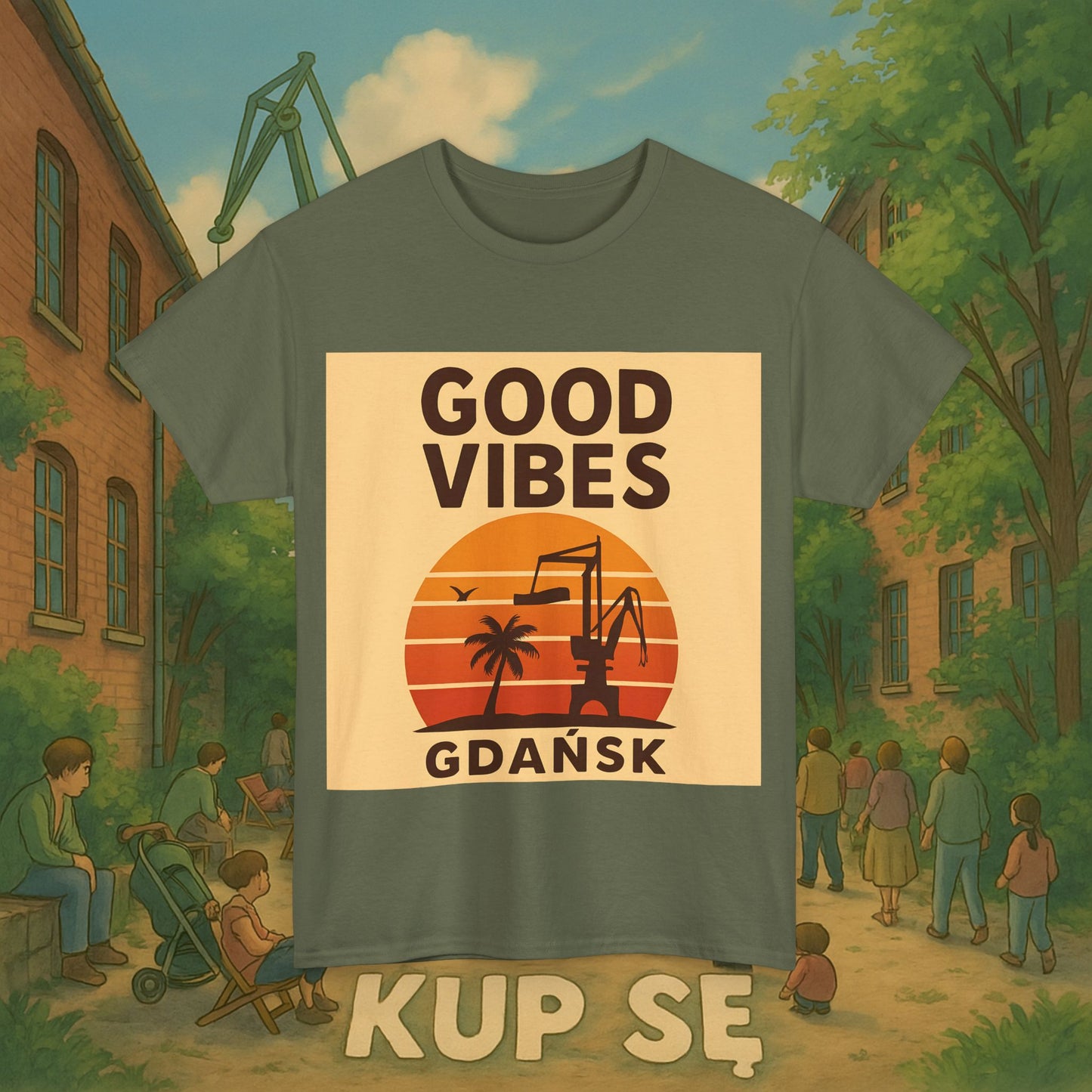 KupSe Good Vibes Desert Style t-shirt - Unisex Heavy Cotton Tee