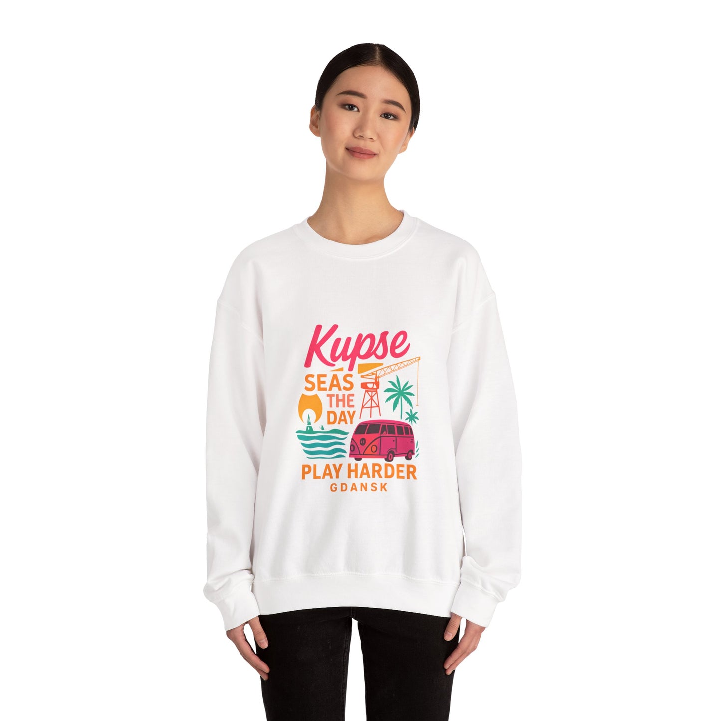 Bluza unisex z grafiką Kup Se Play Harder – klasyczny crewneck i miejski styl