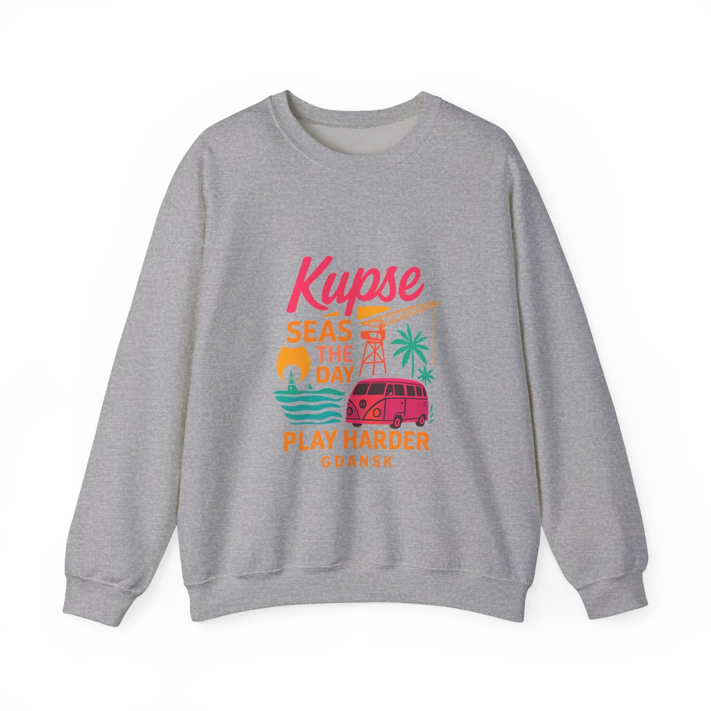 Bluza unisex z grafiką Kup Se Play Harder – klasyczny crewneck i miejski styl