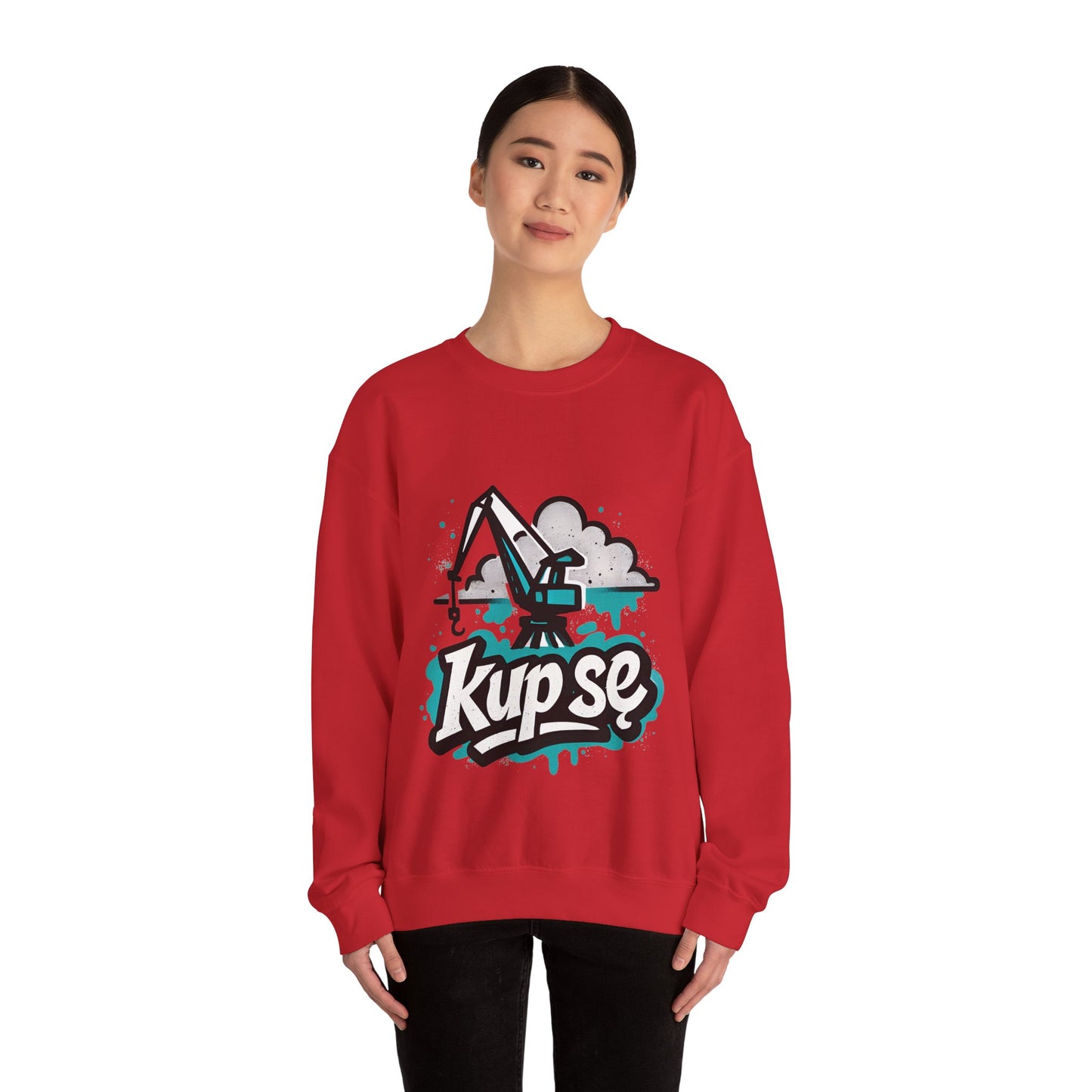 Bluza unisex z grafiką Kup Se Dźwig– klasyczny crewneck i miejski styl