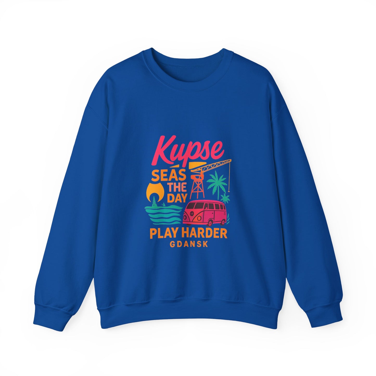 Bluza unisex z grafiką Kup Se Play Harder – klasyczny crewneck i miejski styl