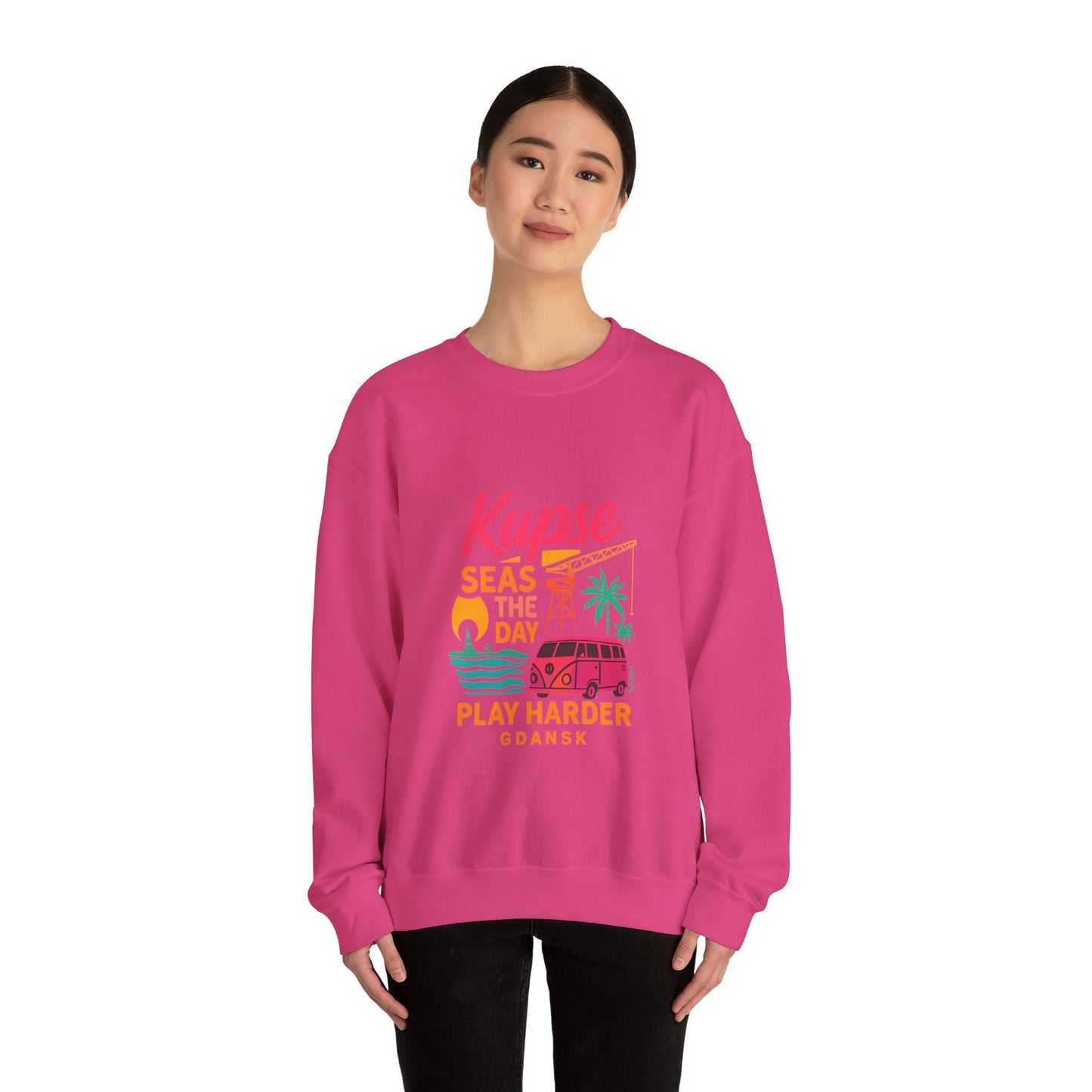 Bluza unisex z grafiką Kup Se Play Harder – klasyczny crewneck i miejski styl