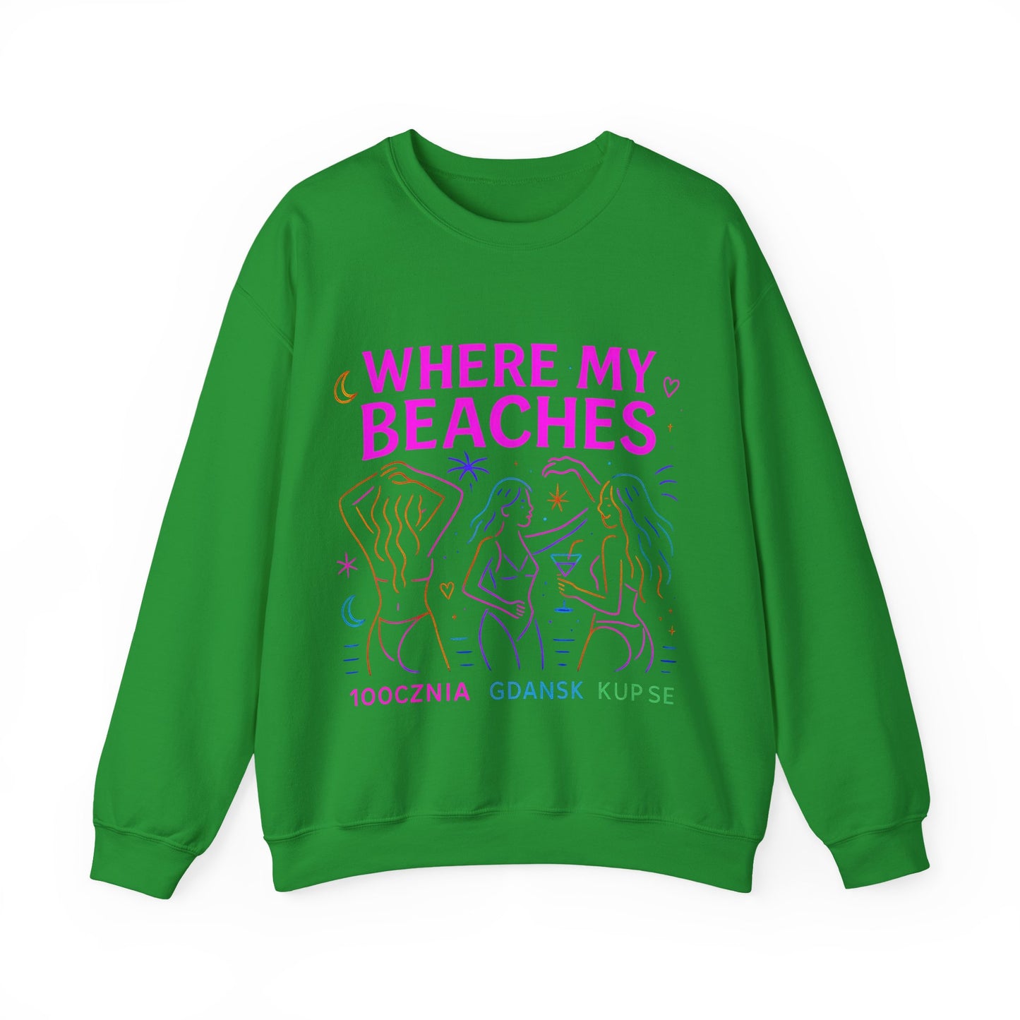 Bluza unisex z grafiką Kup Se Where My Beaches – klasyczny crewneck i miejski styl