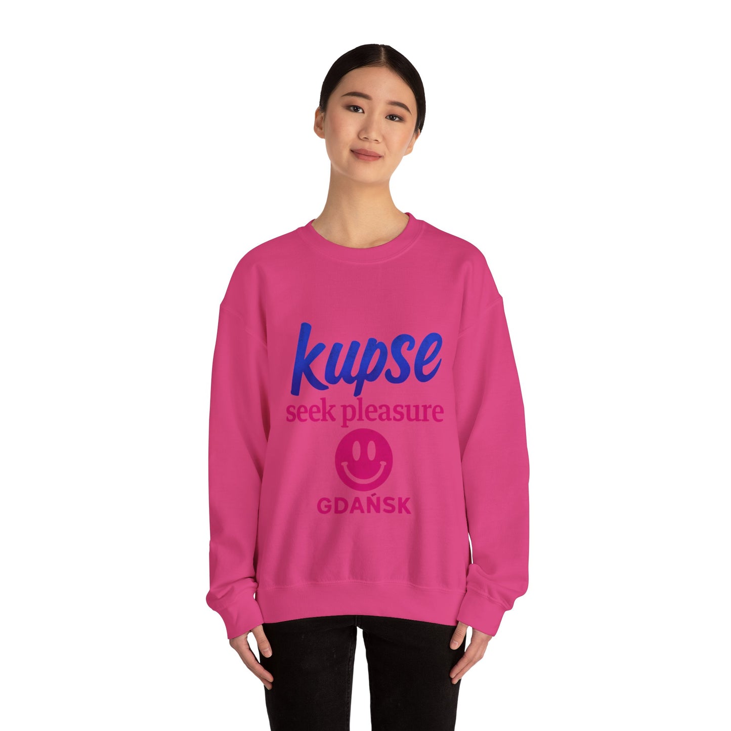 Bluza unisex z grafiką Kup Se Seek Pleasure – klasyczny crewneck i miejski styl