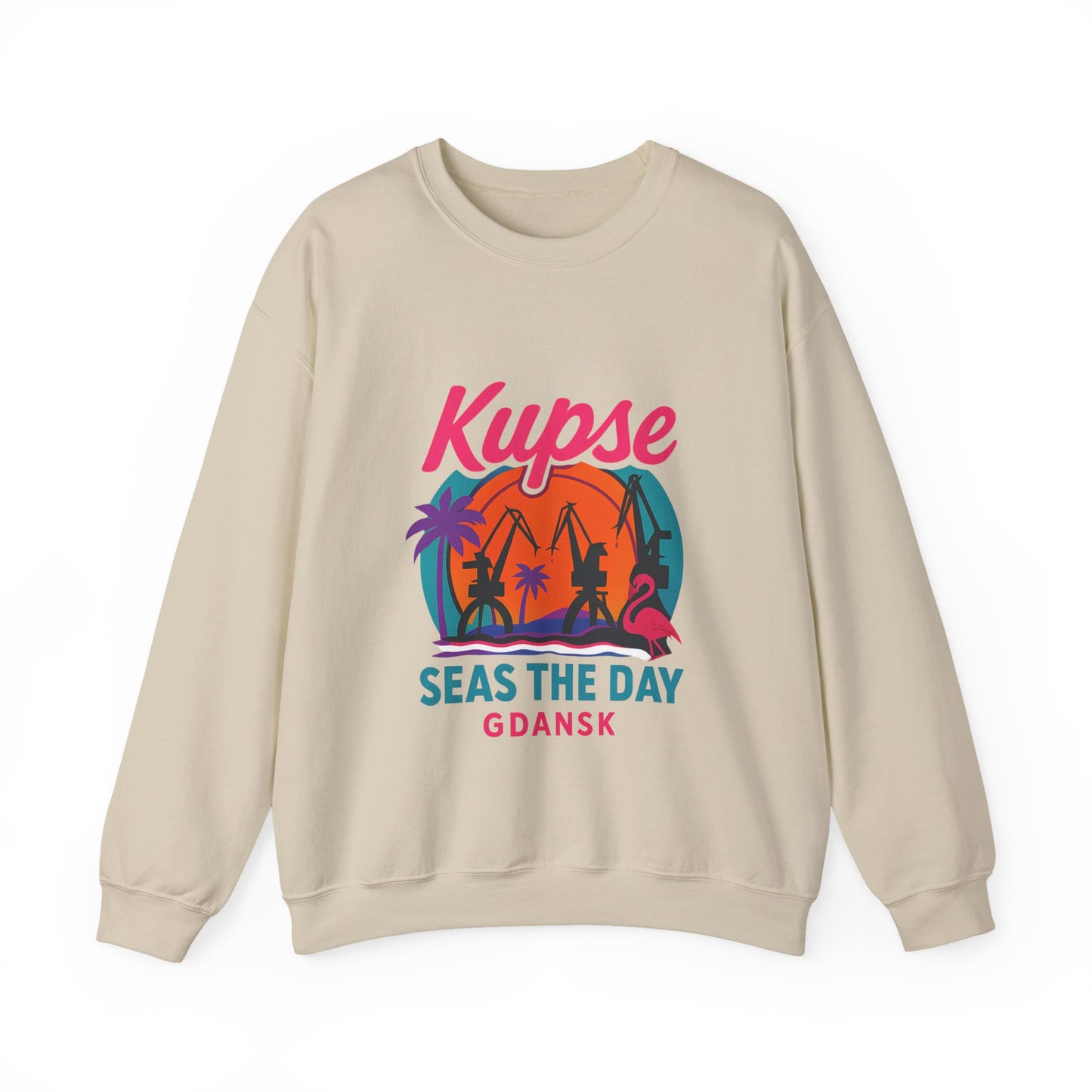 Bluza unisex z grafiką Kup Se Seas The Day – klasyczny crewneck i miejski styl
