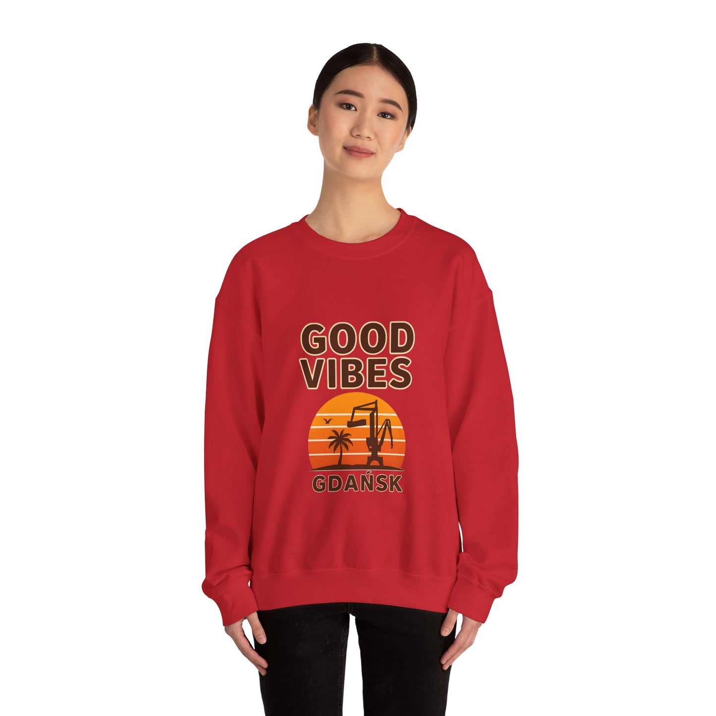 Bluza unisex z grafiką Kup Se Good Vibes – klasyczny crewneck i miejski styl