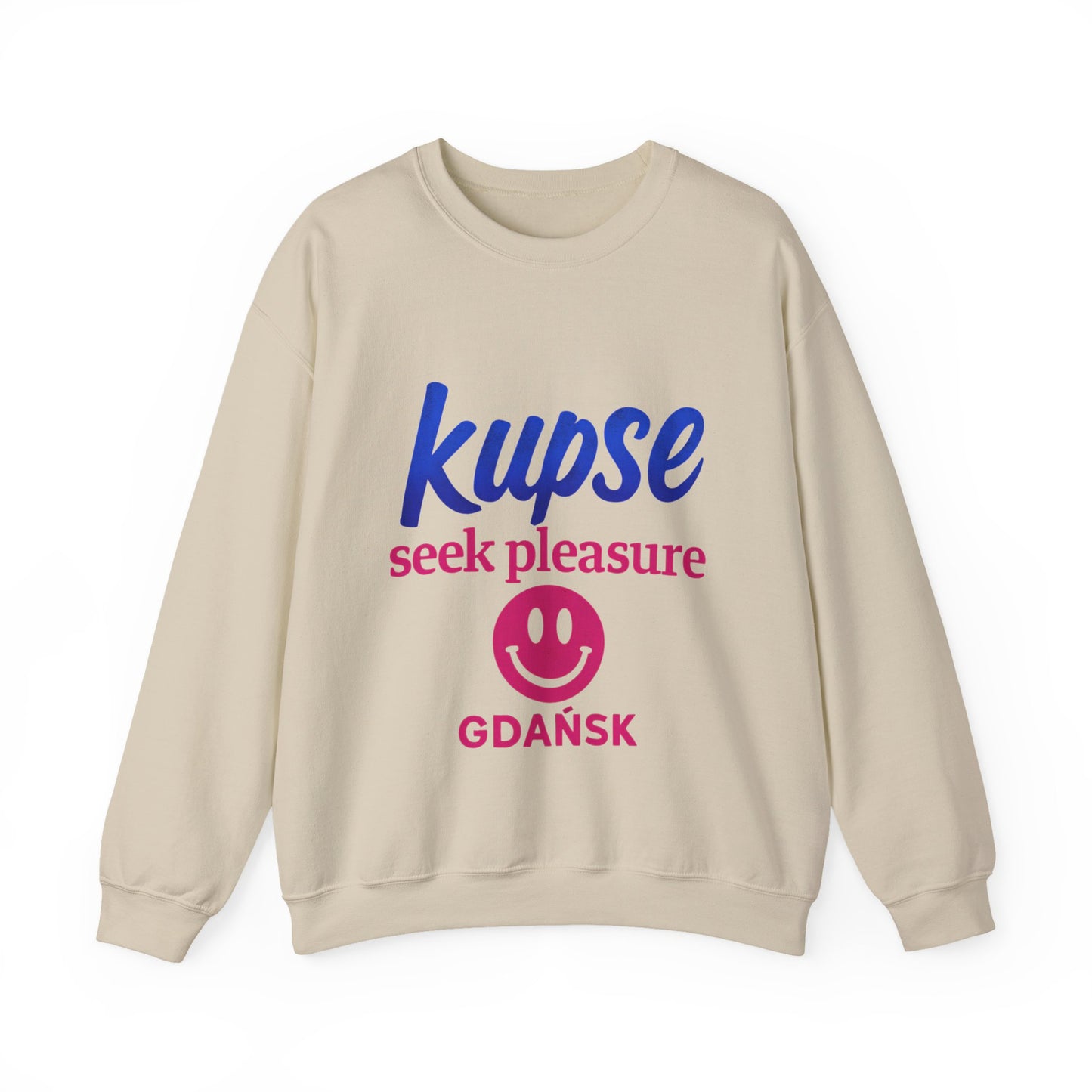 Bluza unisex z grafiką Kup Se Seek Pleasure – klasyczny crewneck i miejski styl