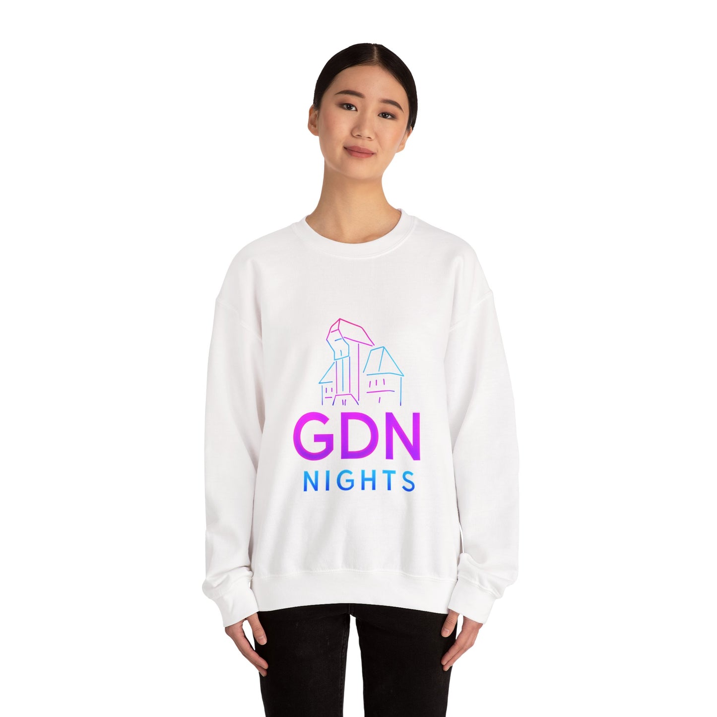 Bluza unisex z grafiką Kup Se GDN Nights – klasyczny crewneck i miejski styl