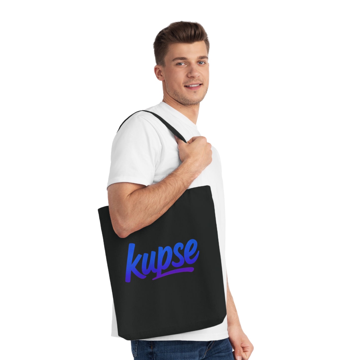 Tkana Torba na Ramię Kup Se Logo Blue – Styl i Ekologia w Jednym