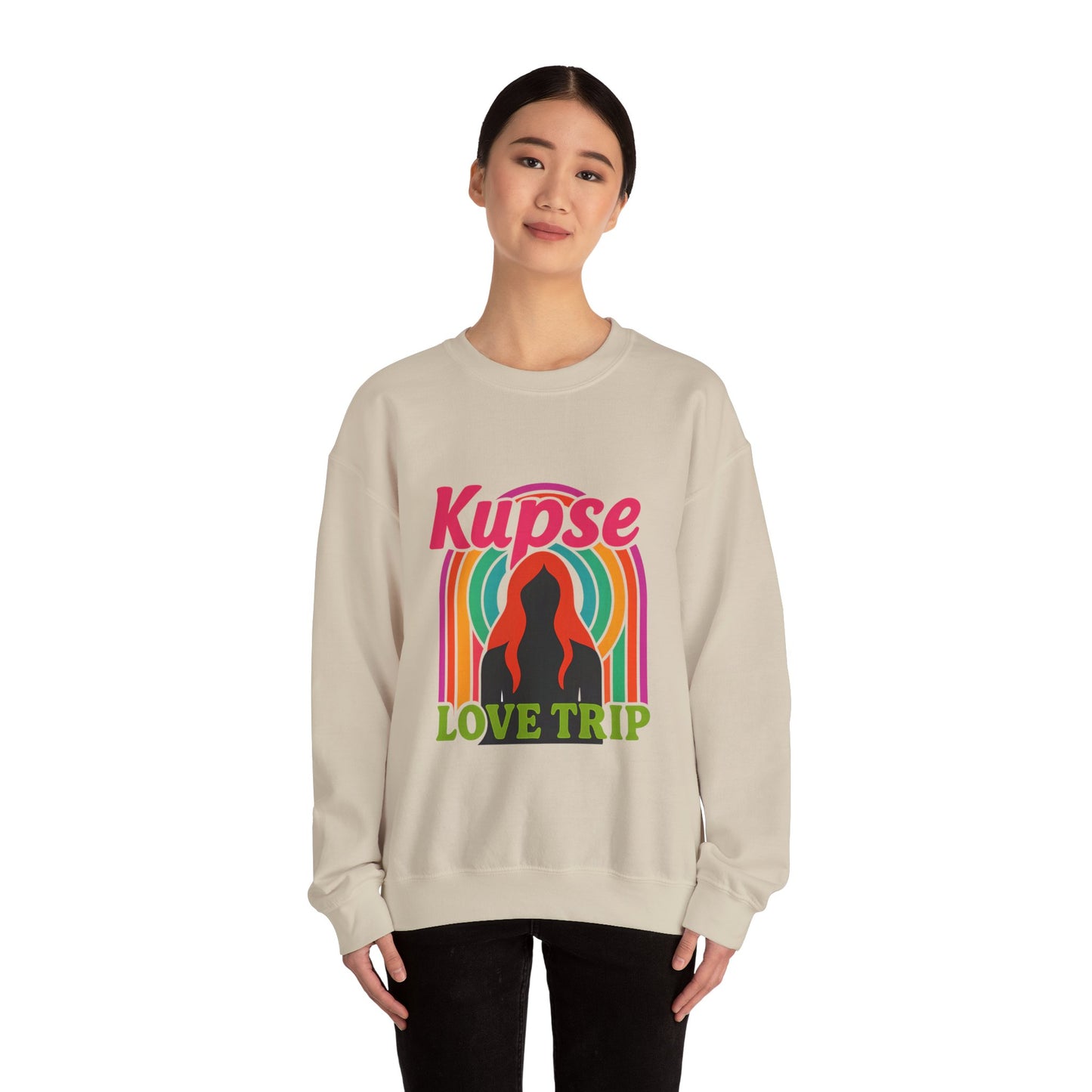 Bluza unisex z grafiką Kup Se Love Trip – klasyczny crewneck i miejski styl