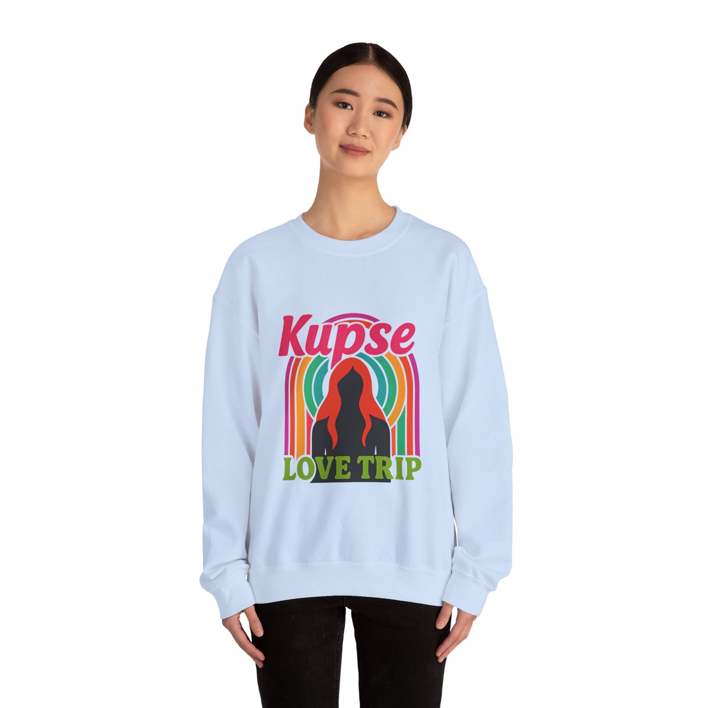 Bluza unisex z grafiką Kup Se Love Trip – klasyczny crewneck i miejski styl