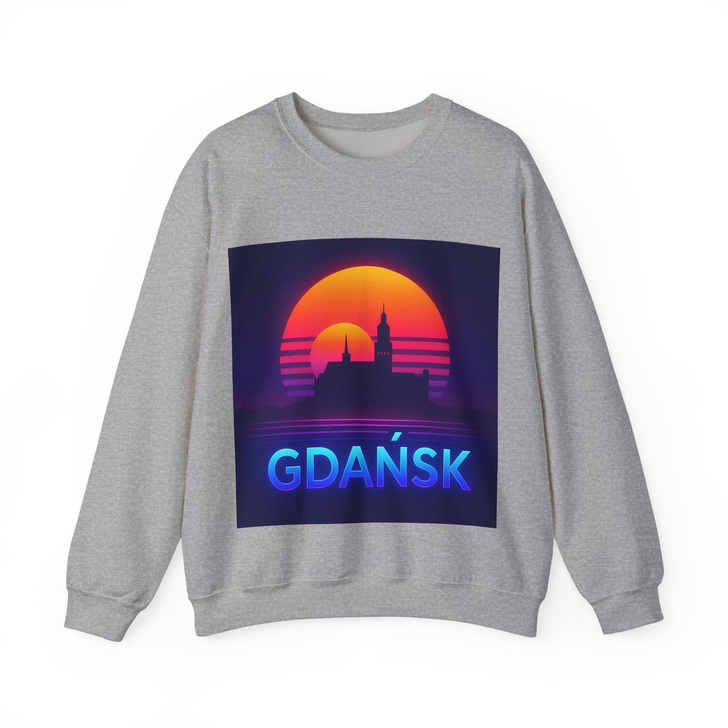 Bluza unisex z grafiką Kup Se Panorama Gdańsk – klasyczny crewneck i miejski styl