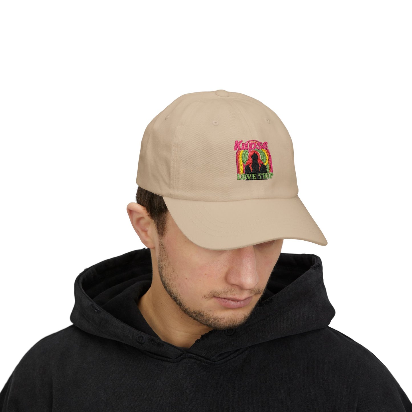 Czapka z daszkiem z grafiką Kup Se Love Trip – modny Dad Cap z charakterem