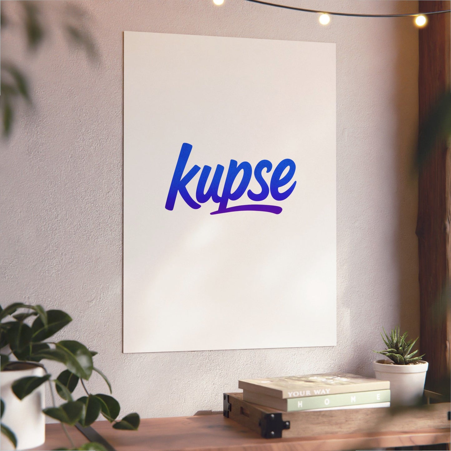 Obraz na panelu aluminiowym Kupse Logo Blue – trwały wydruk w stylu Kup Se
