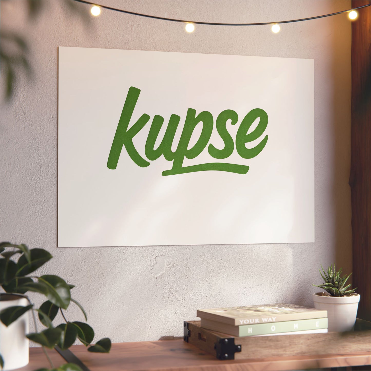 Obraz na panelu aluminiowym Kupse Logo Green – trwały wydruk w stylu Kup Se