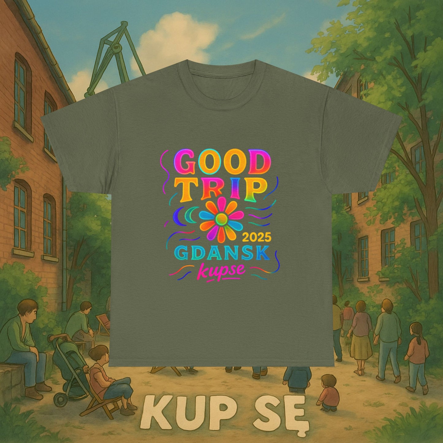 KupSe Good Trip Gdansk Style t-shirt - Unisex Heavy Cotton Tee
