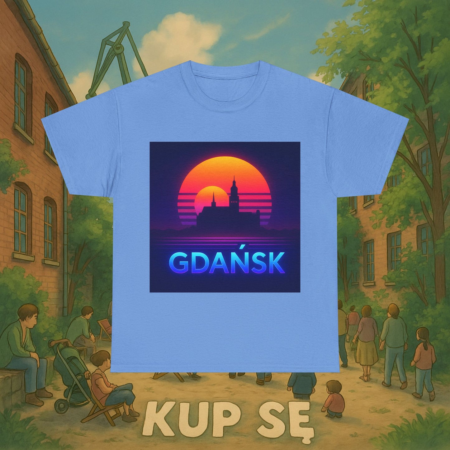 KupSe Panorama Gdańska Style t-shirt - Unisex Heavy Cotton Tee