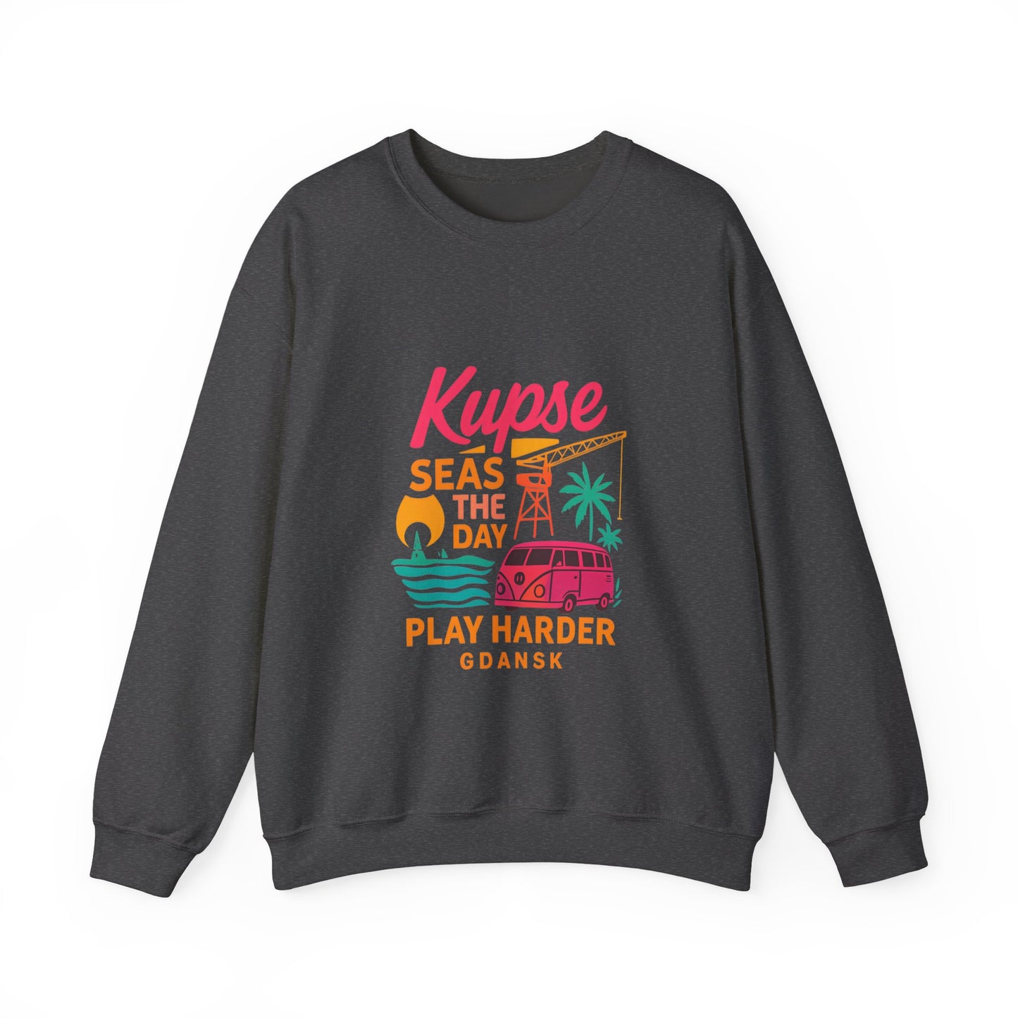 Bluza unisex z grafiką Kup Se Play Harder – klasyczny crewneck i miejski styl