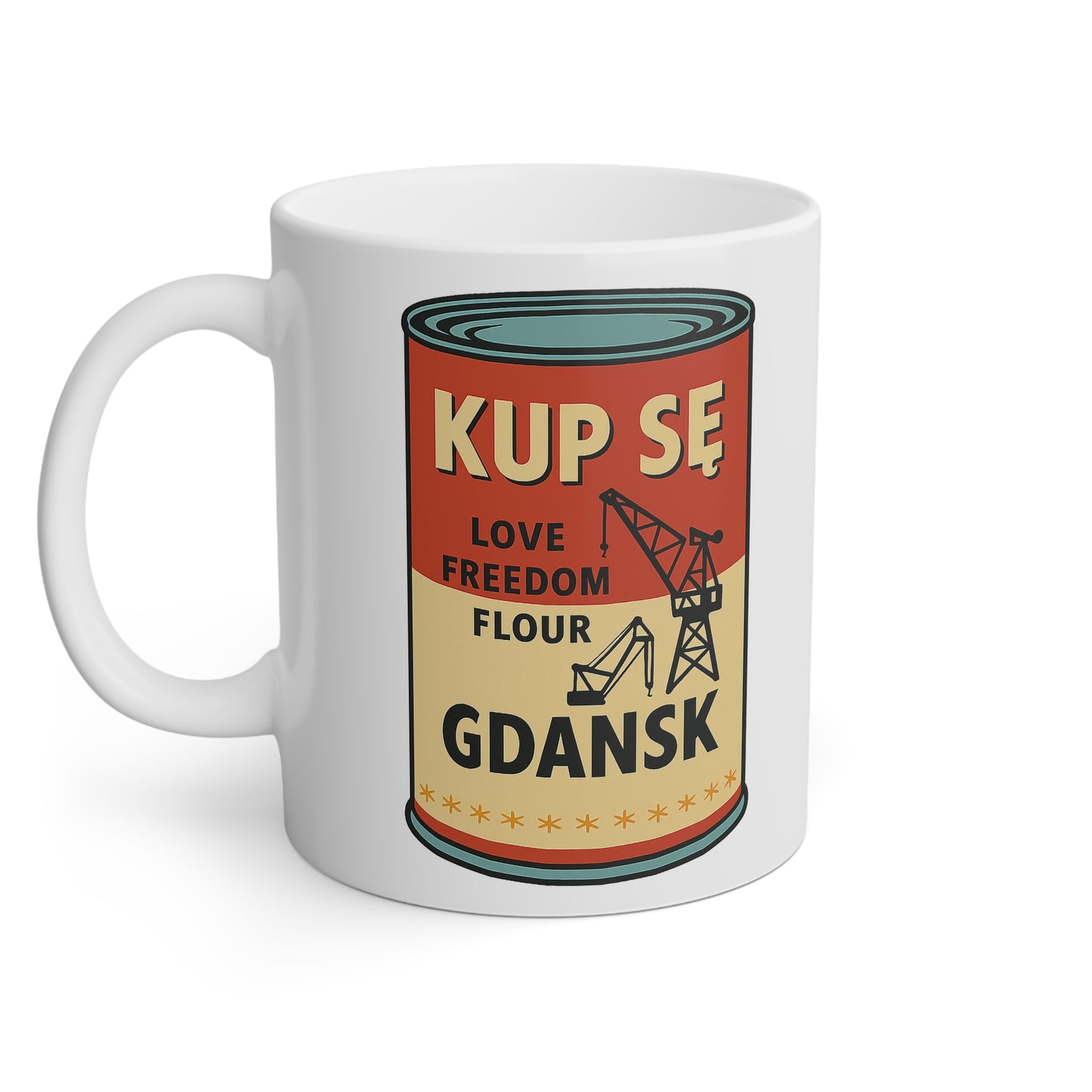 Kubek z Grafiką Kup Se – Gdańsk, Wolność i Styl