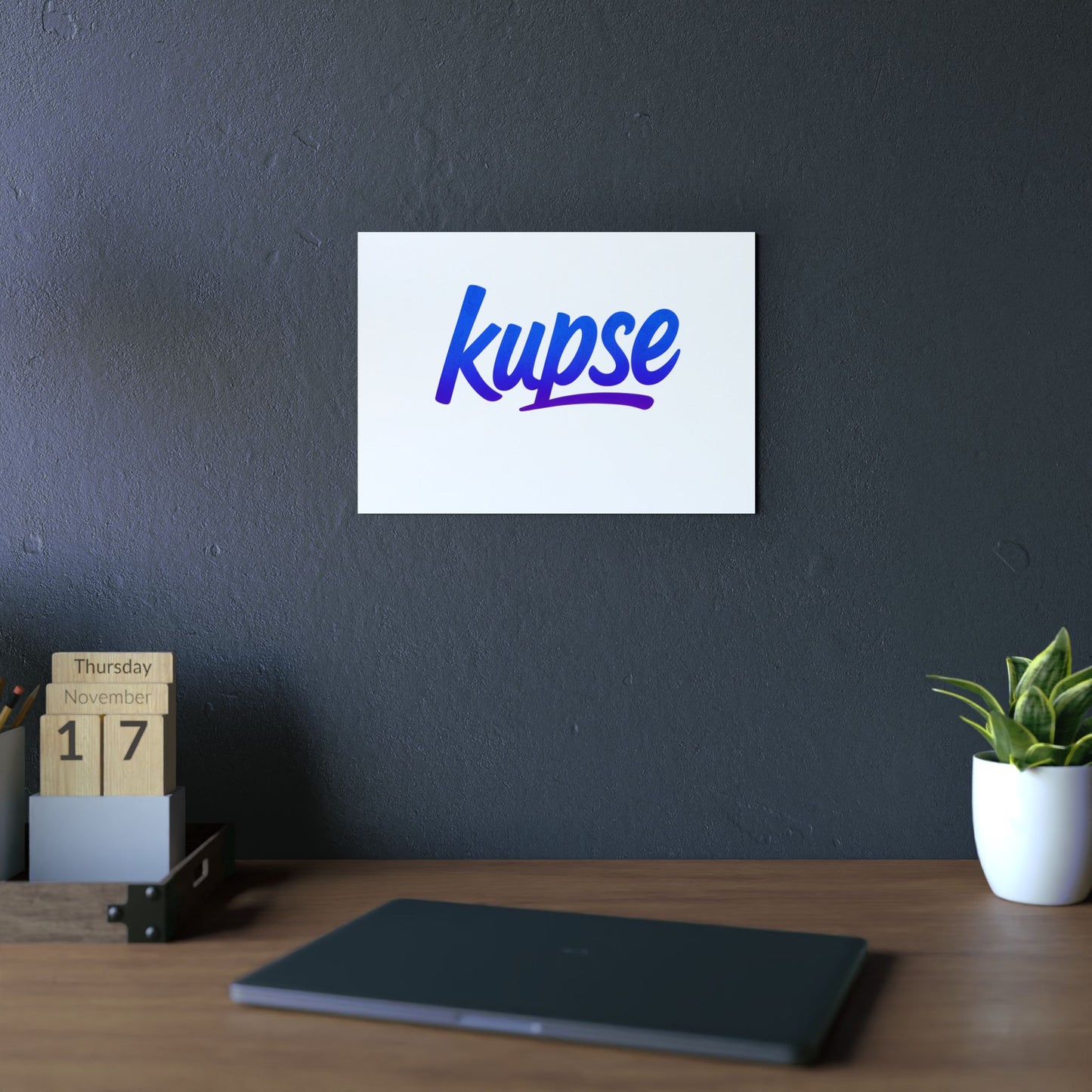 Obraz na panelu aluminiowym Kupse Logo Blue – trwały wydruk w stylu Kup Se