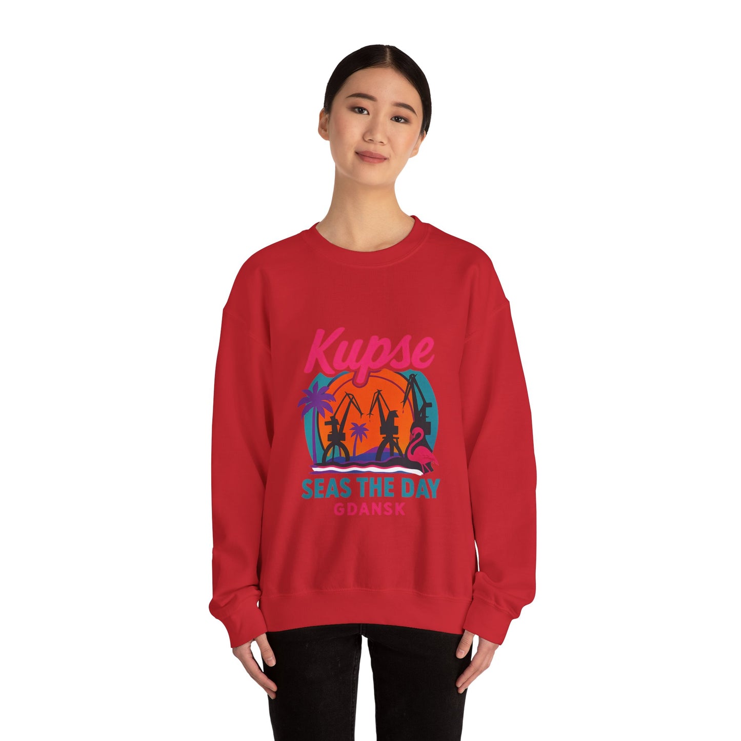 Bluza unisex z grafiką Kup Se Seas The Day – klasyczny crewneck i miejski styl