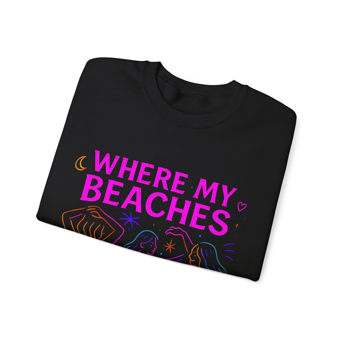 Bluza unisex z grafiką Kup Se Where My Beaches – klasyczny crewneck i miejski styl