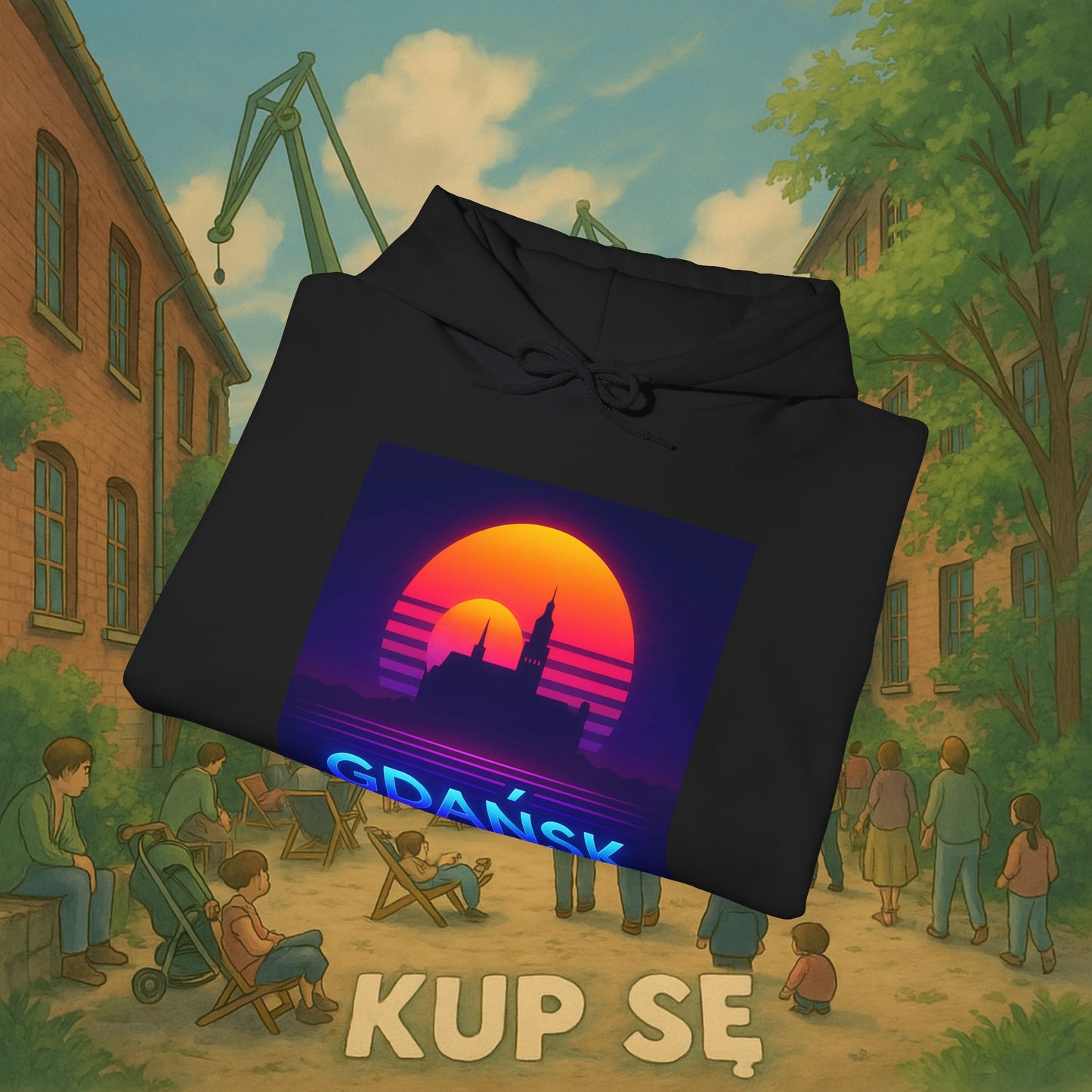 Unisex Heavy Blend Hoodie – Panorama Gdańsk – Kup Se