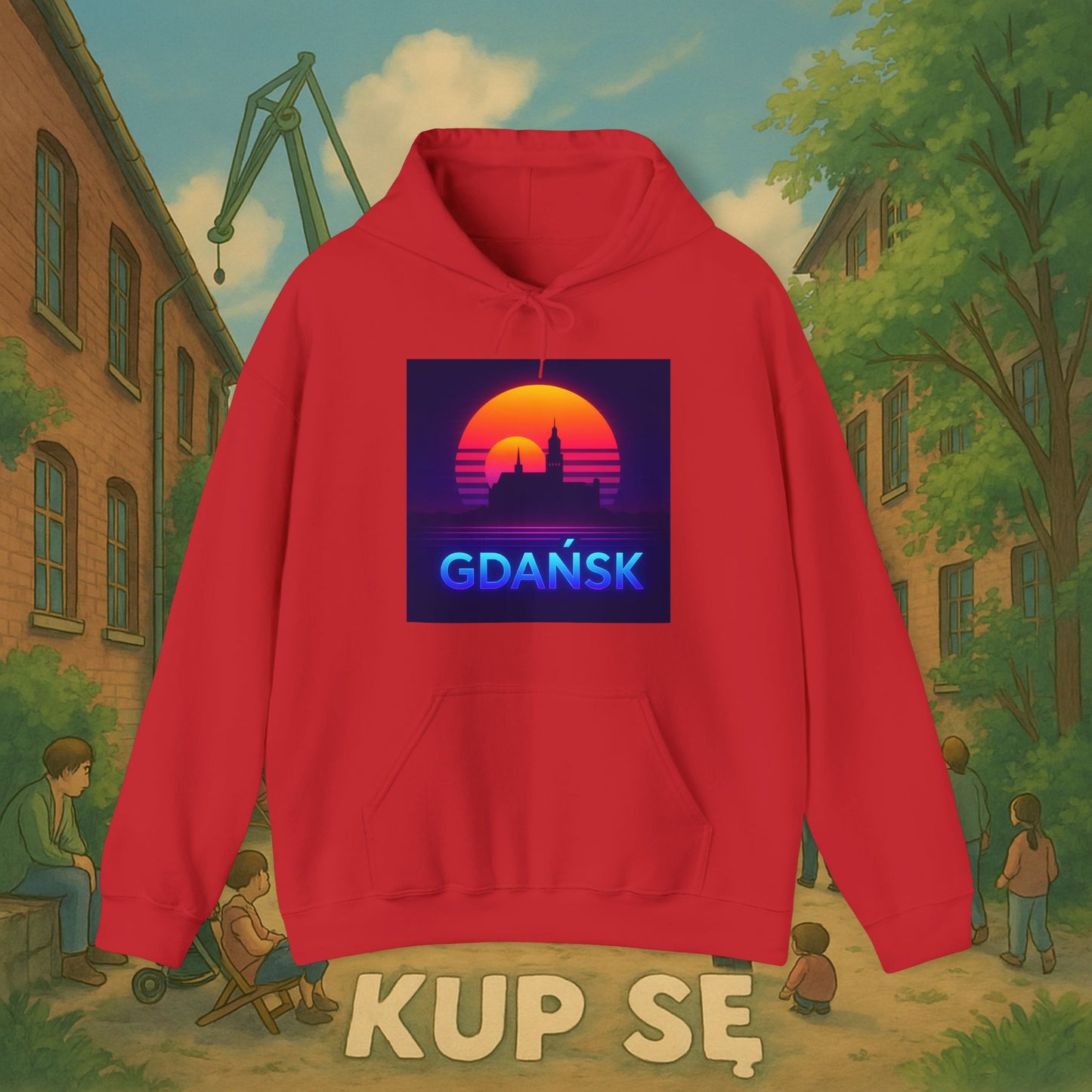 Unisex Heavy Blend Hoodie – Panorama Gdańsk – Kup Se
