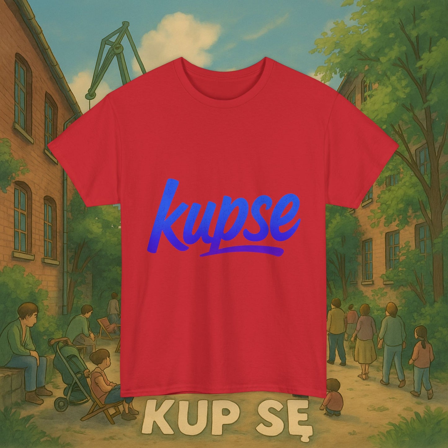 KupSe Logo Blue Style t-shirt - Unisex Heavy Cotton Tee