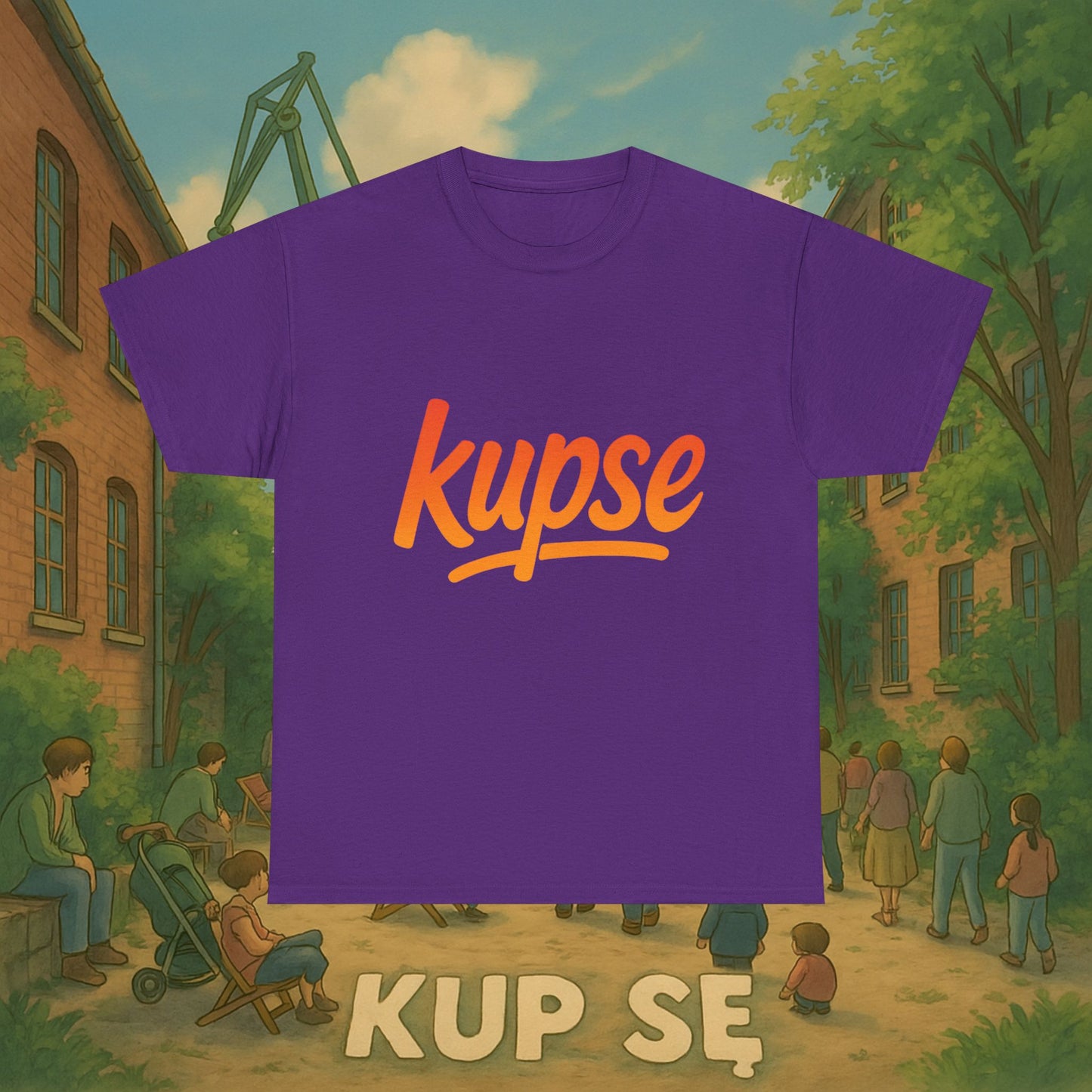 KupSe Logo Orange Style t-shirt - Unisex Heavy Cotton Tee
