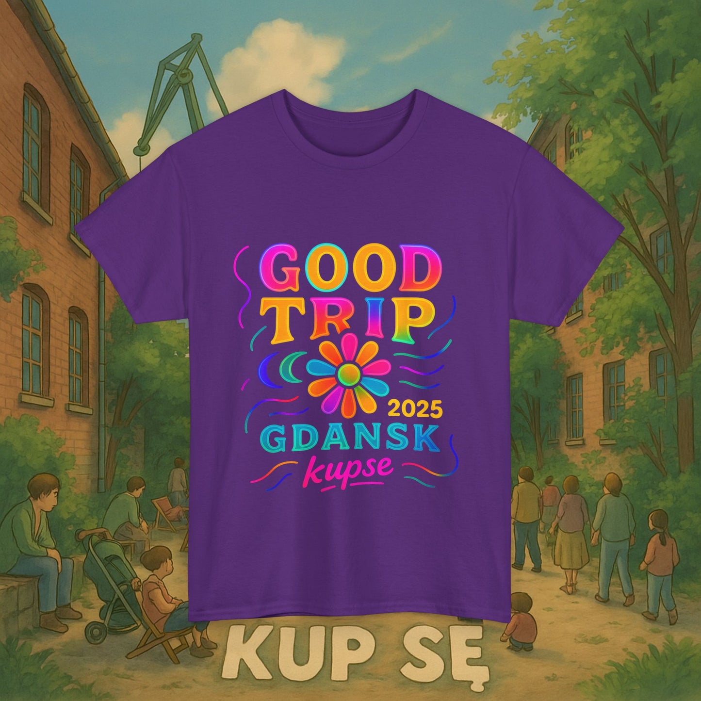 KupSe Good Trip Gdansk Style t-shirt - Unisex Heavy Cotton Tee