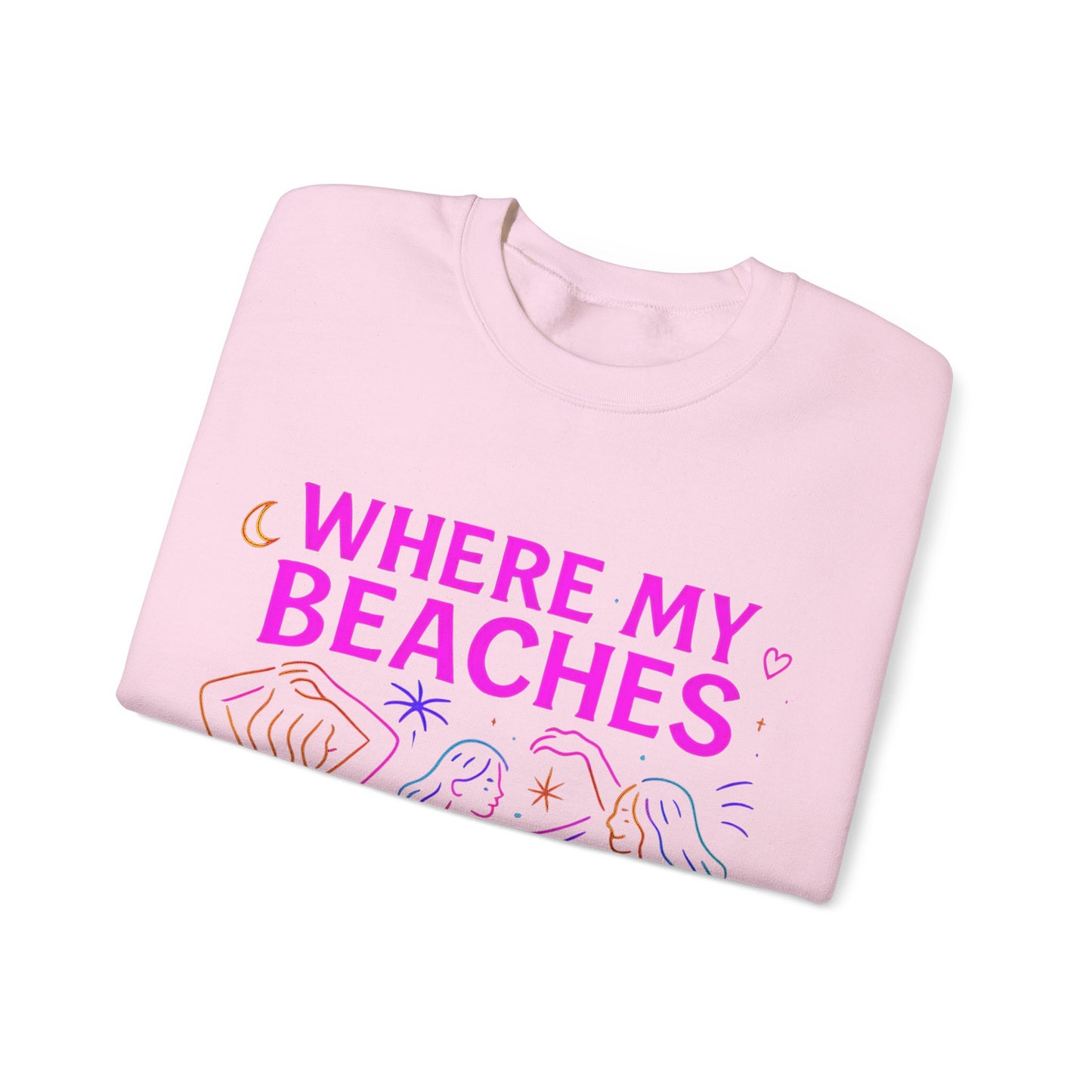 Bluza unisex z grafiką Kup Se Where My Beaches – klasyczny crewneck i miejski styl