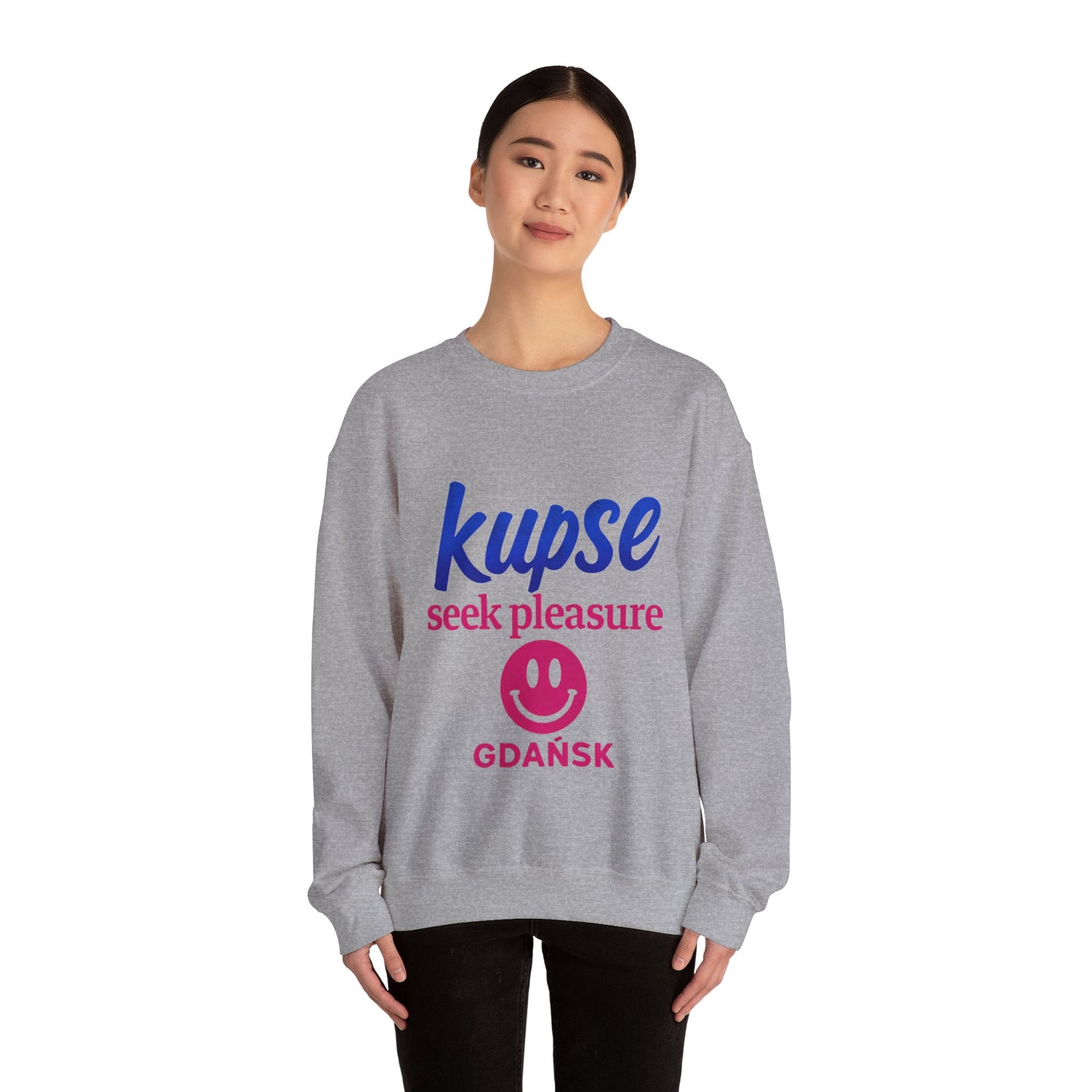 Bluza unisex z grafiką Kup Se Seek Pleasure – klasyczny crewneck i miejski styl