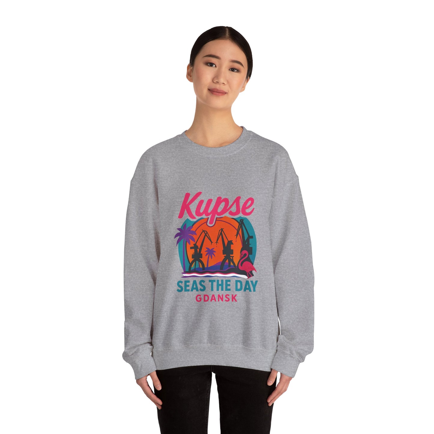 Bluza unisex z grafiką Kup Se Seas The Day – klasyczny crewneck i miejski styl