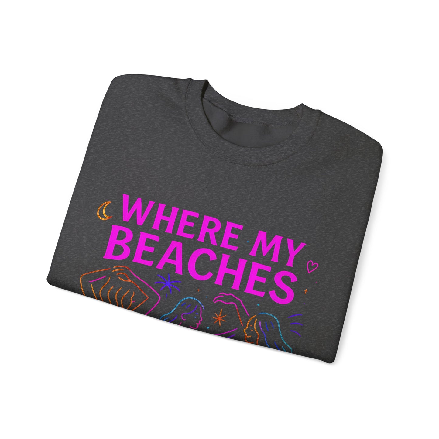 Bluza unisex z grafiką Kup Se Where My Beaches – klasyczny crewneck i miejski styl