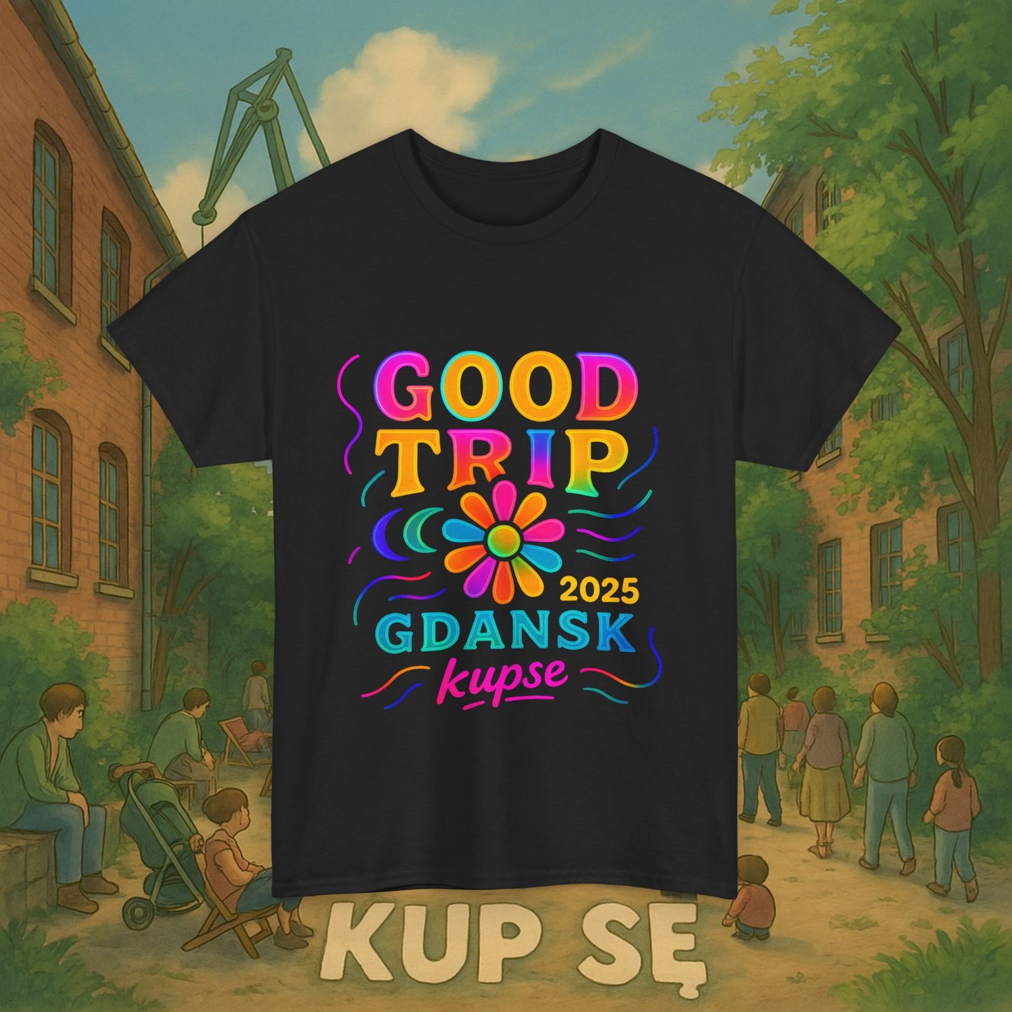 KupSe Good Trip Gdansk Style t-shirt - Unisex Heavy Cotton Tee
