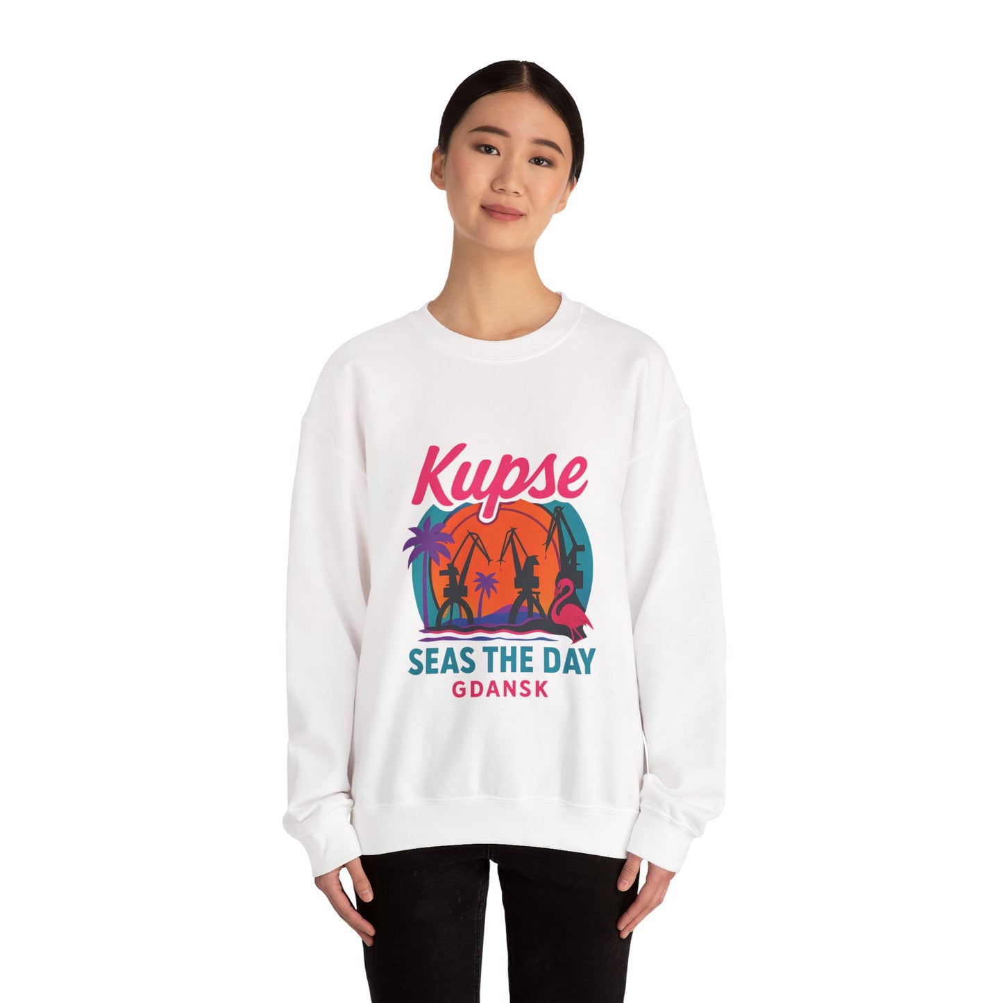 Bluza unisex z grafiką Kup Se Seas The Day – klasyczny crewneck i miejski styl