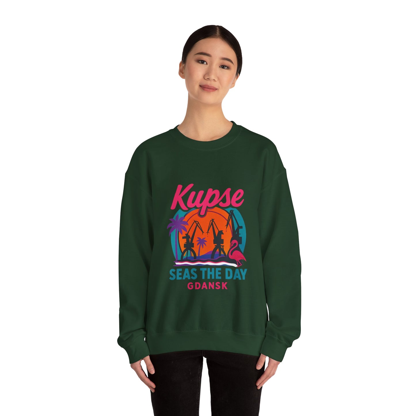 Bluza unisex z grafiką Kup Se Seas The Day – klasyczny crewneck i miejski styl