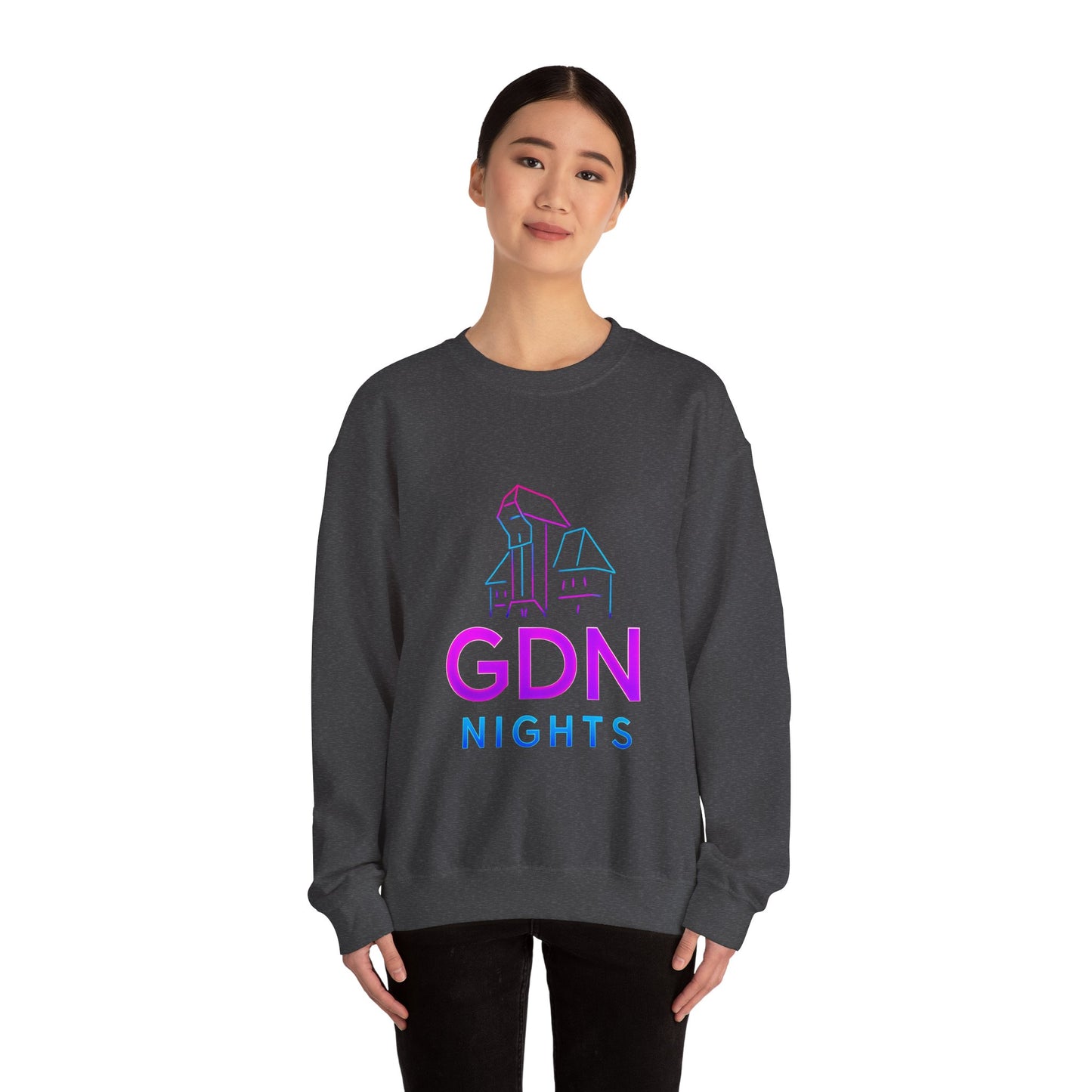 Bluza unisex z grafiką Kup Se GDN Nights – klasyczny crewneck i miejski styl