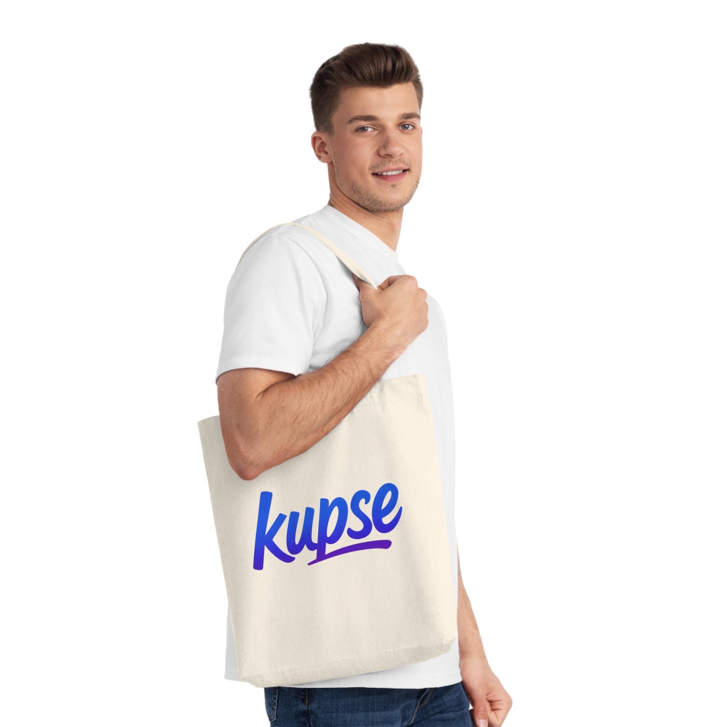 Tkana Torba na Ramię Kup Se Logo Blue – Styl i Ekologia w Jednym