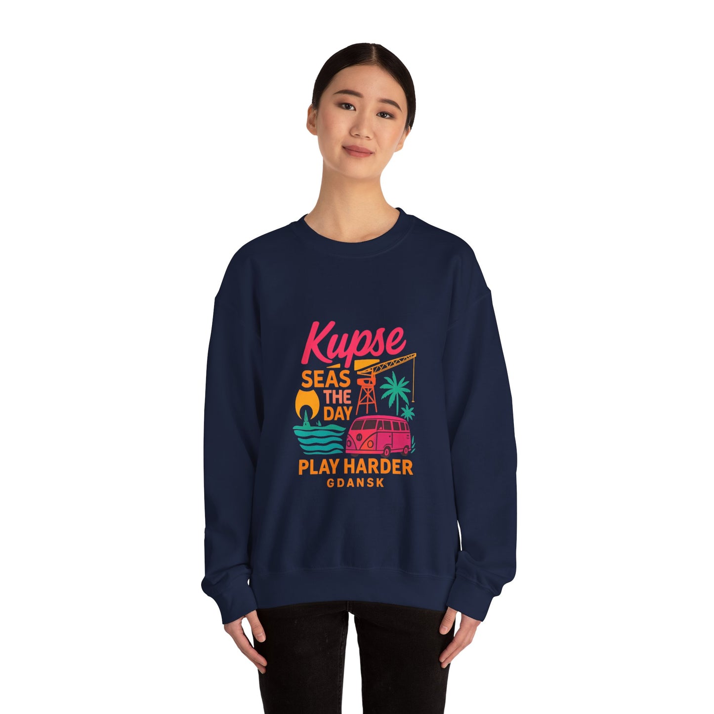 Bluza unisex z grafiką Kup Se Play Harder – klasyczny crewneck i miejski styl