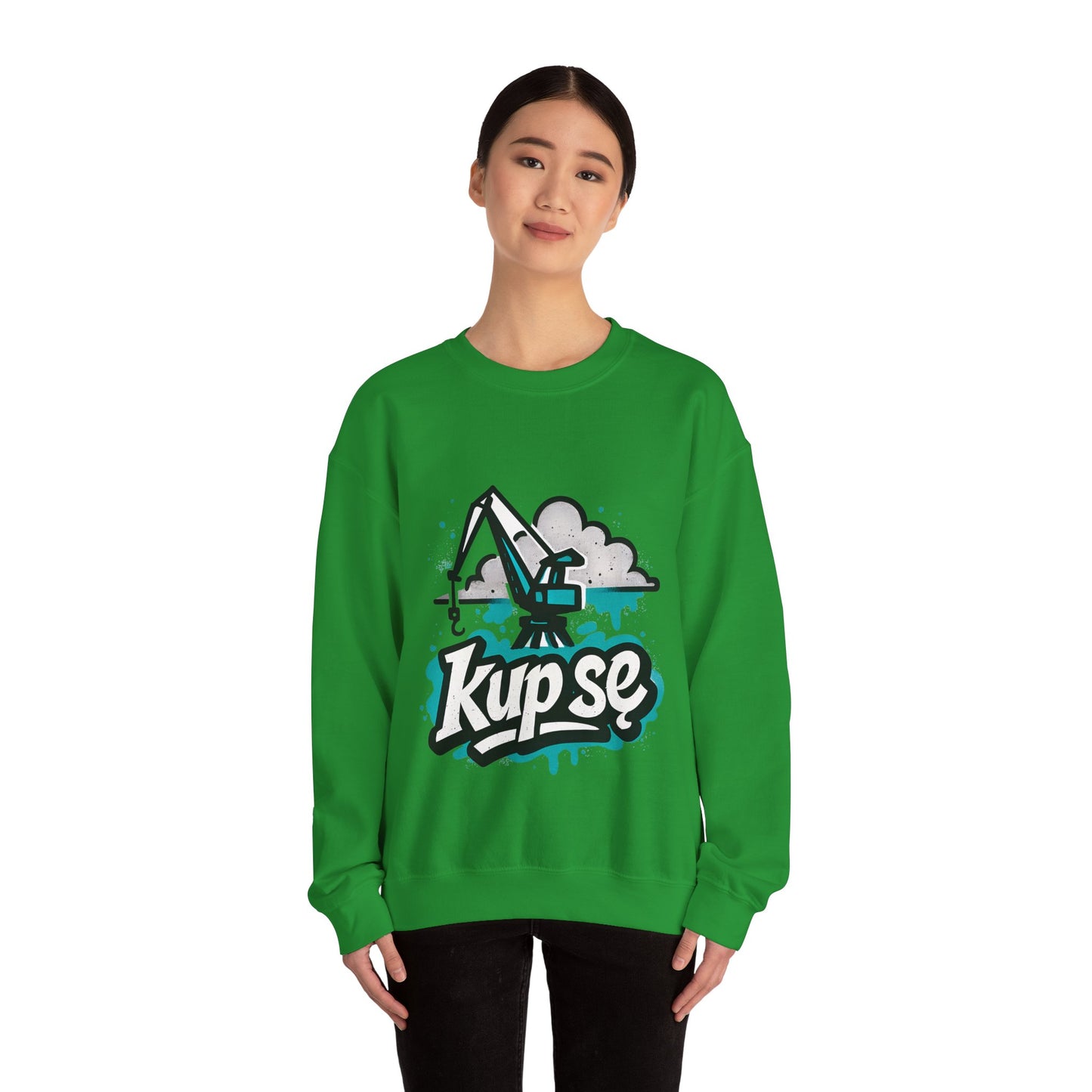 Bluza unisex z grafiką Kup Se Dźwig– klasyczny crewneck i miejski styl